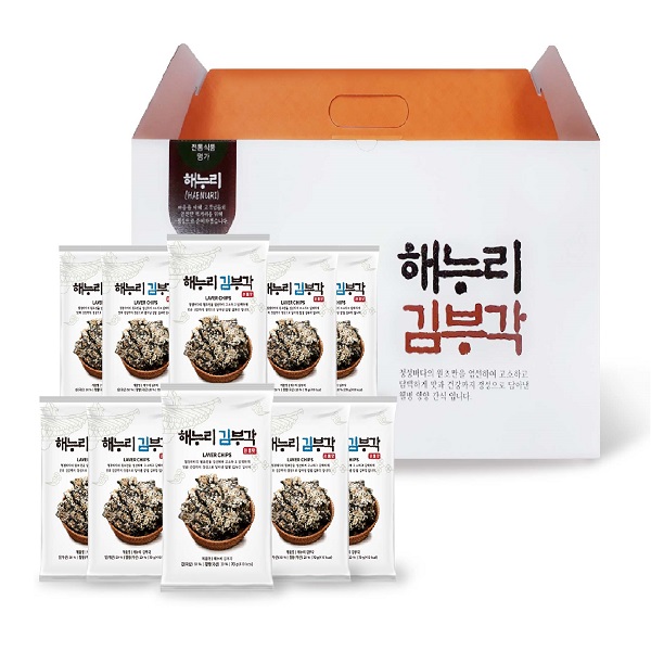 [해누리김부각(893)] 전통 찹쌀 김부각 10봉 선물 세트 / 바삭,고소함