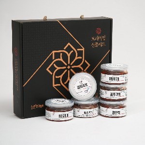 [해가람][더젓갈] 더젓갈 120g 6종 선물세트 (오징어 + 낙지 + 창란 + 꼴뚜기 + 가리비 + 갈치속젓)