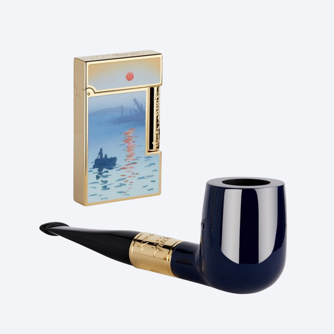 S.T.듀퐁 Claude Monet Pipe and Lighter Smoking Set S.T.Dupont