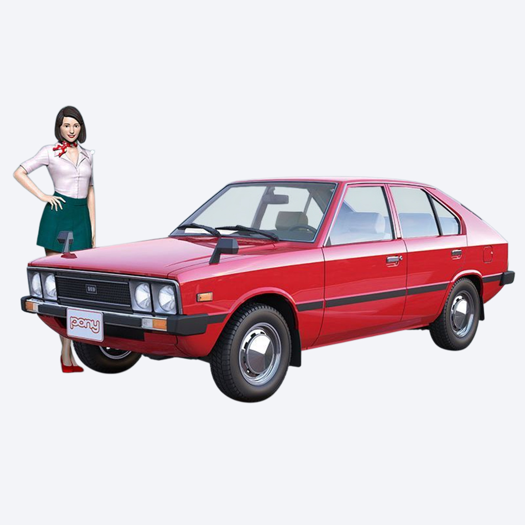 아카데미과학 현대 자동차 포니 1975-1990 (여성피규어 포함) MCP 1/24