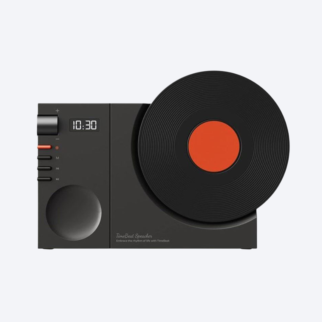 TIMEBEAT 1970s 모던 레트로 턴테이블 블루투스 5.3 스피커 클락