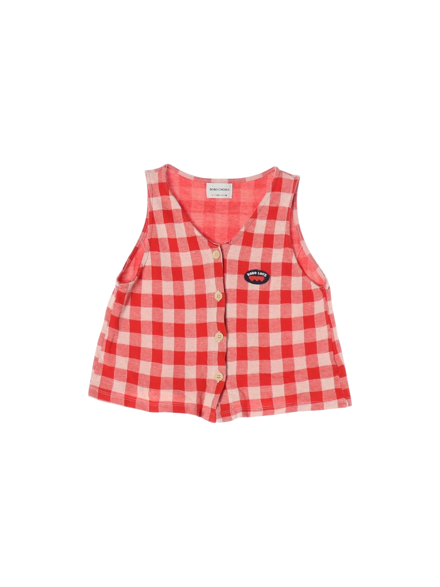 보보쇼즈 단추 레드 베스트 6-7y 0