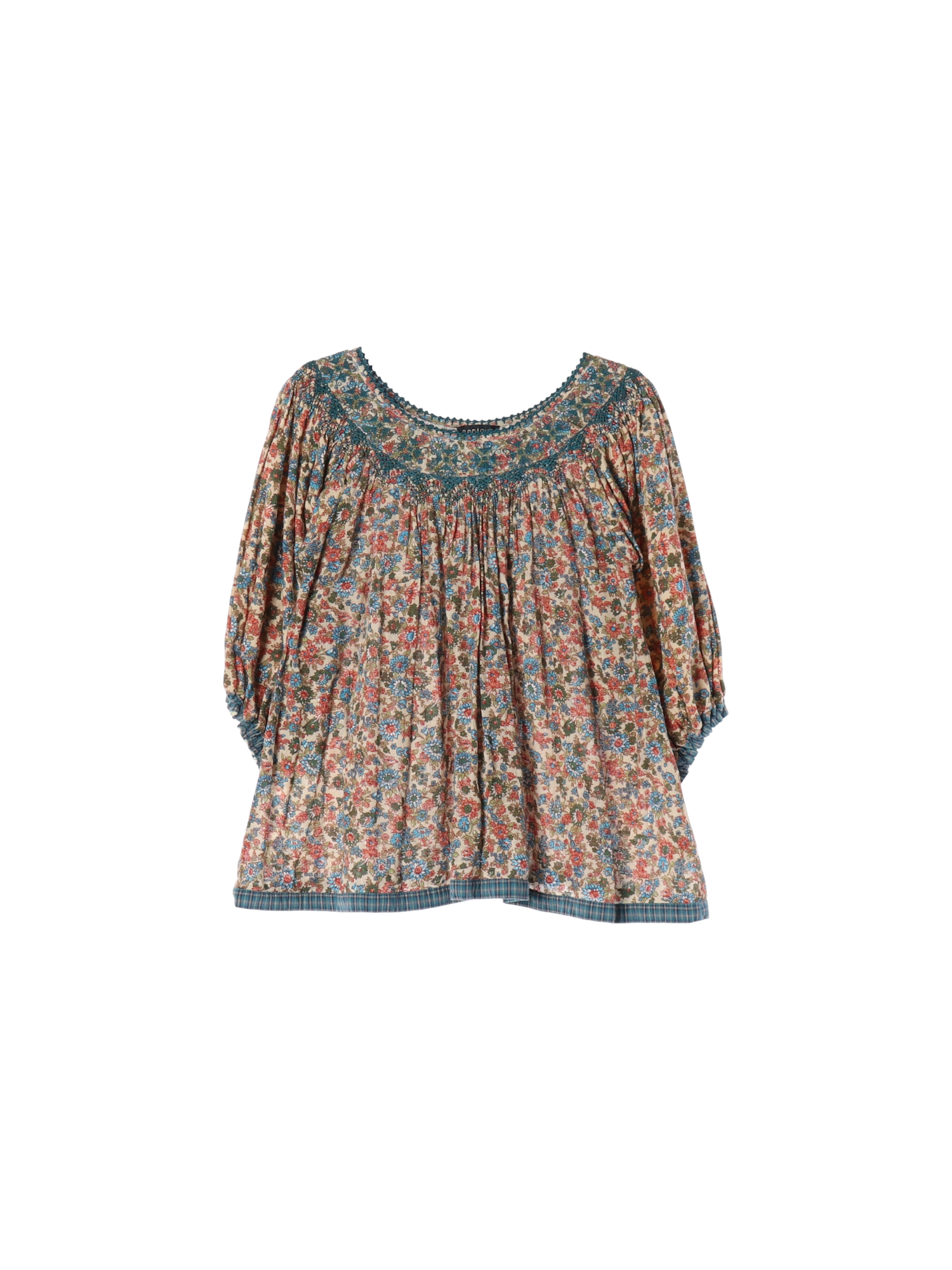 봉주르 셔링 블루 블라우스 12y 0