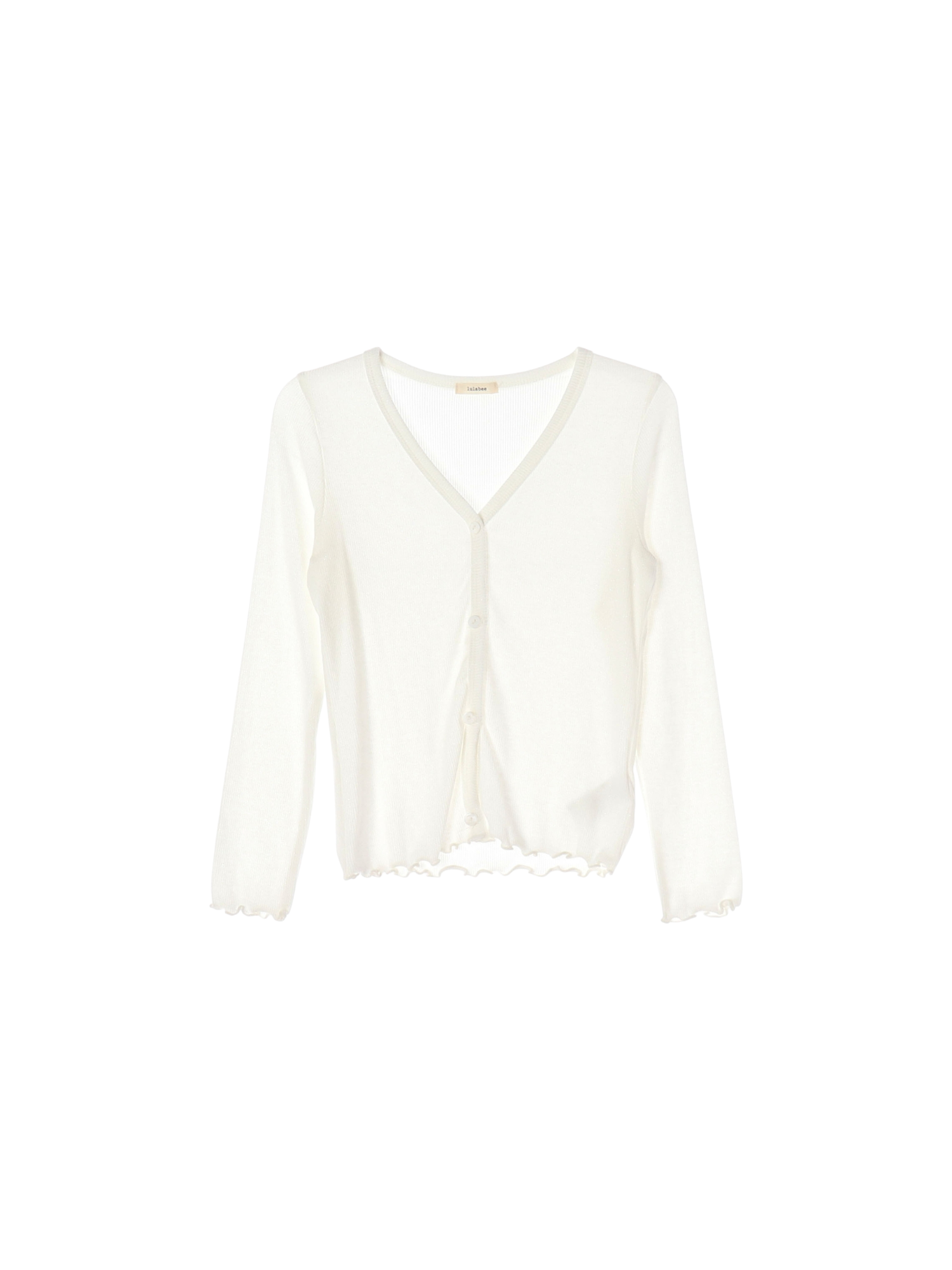 룰라비 단추 화이트 가디건 120cm 0