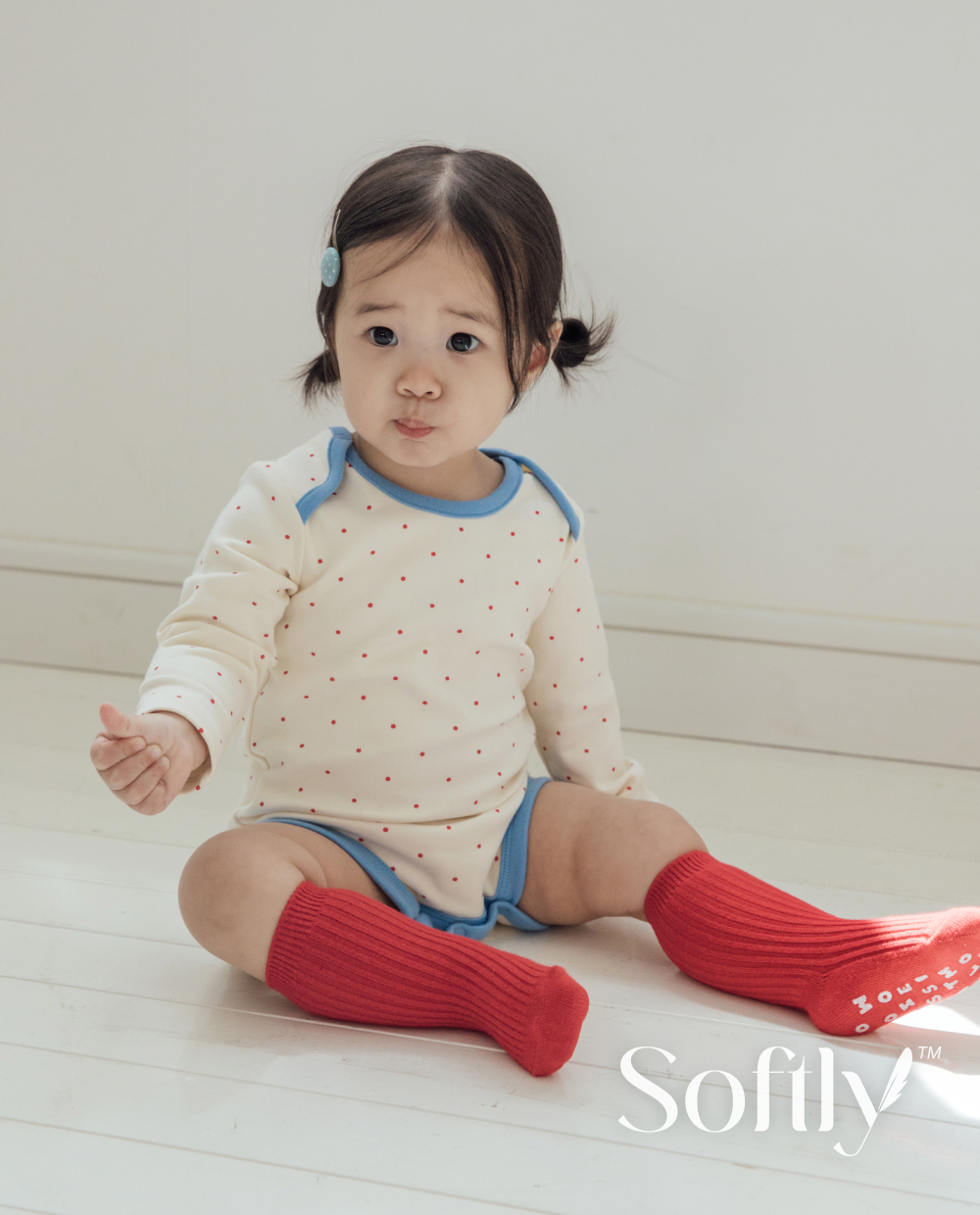 소프틀리 포근쫀득 도트 바디수트