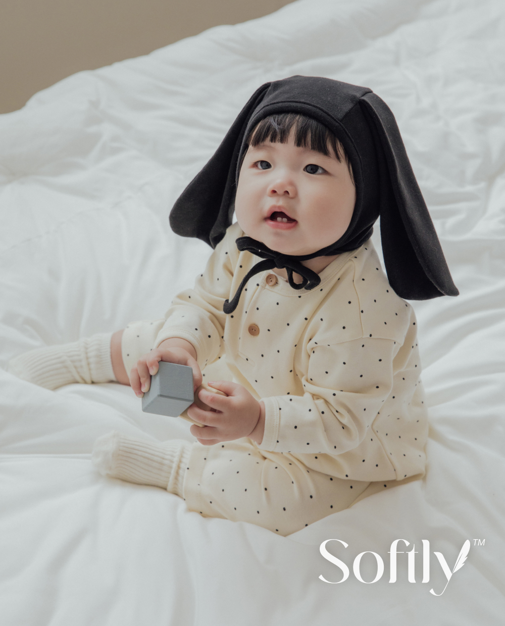 소프틀리 포근쫀득 도트 롬퍼