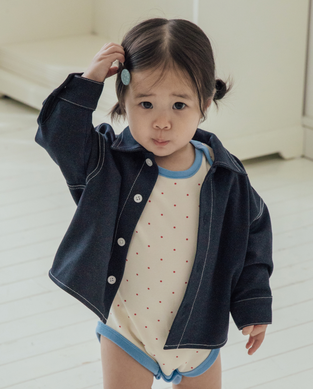 말랑데님 셔츠자켓