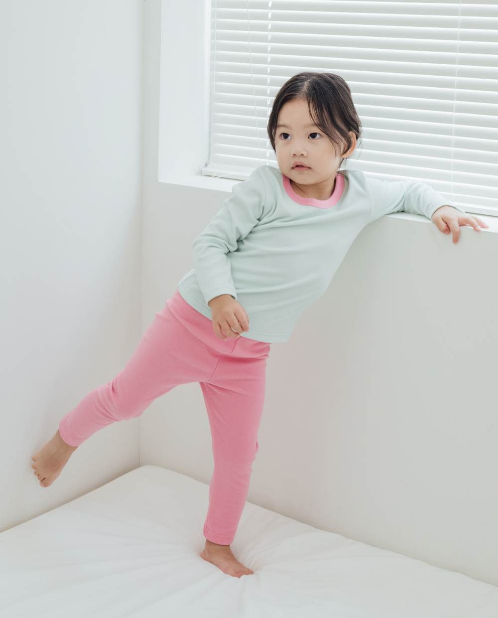포근보들 슬림핏 컬러블럭 실내복