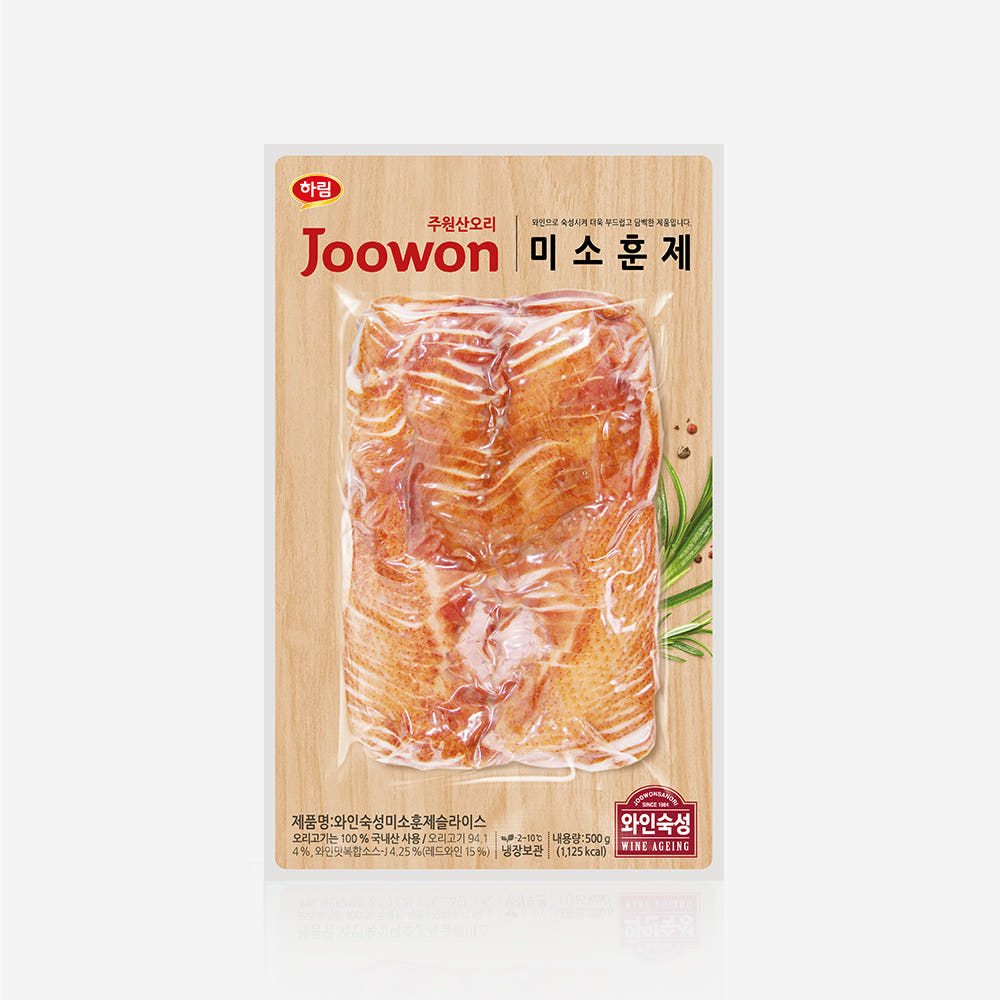 [주원산오리] 와인숙성 미소 오리훈제 슬라이스 500g