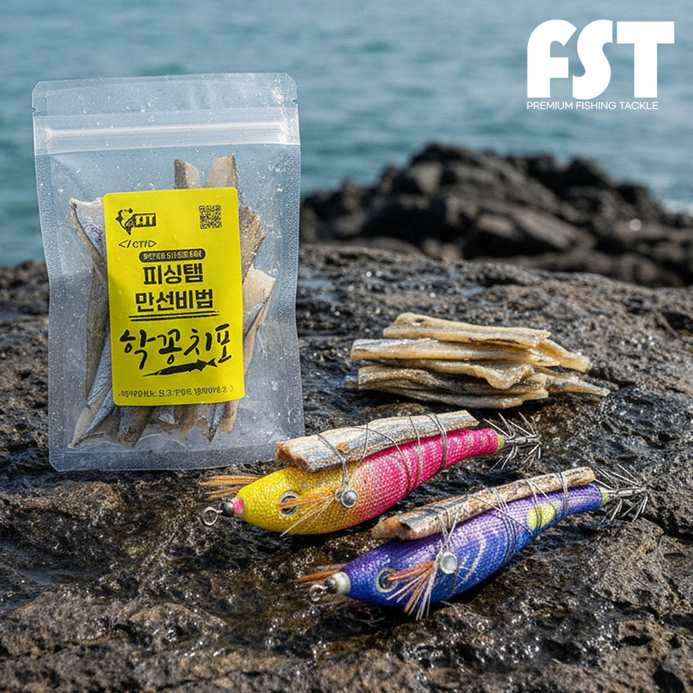 삼봉에기 학꽁치포 꽁치포 생미끼 한치 낚시 제주 여수 갑오징어 쭈꾸미 미끼 [10조각]