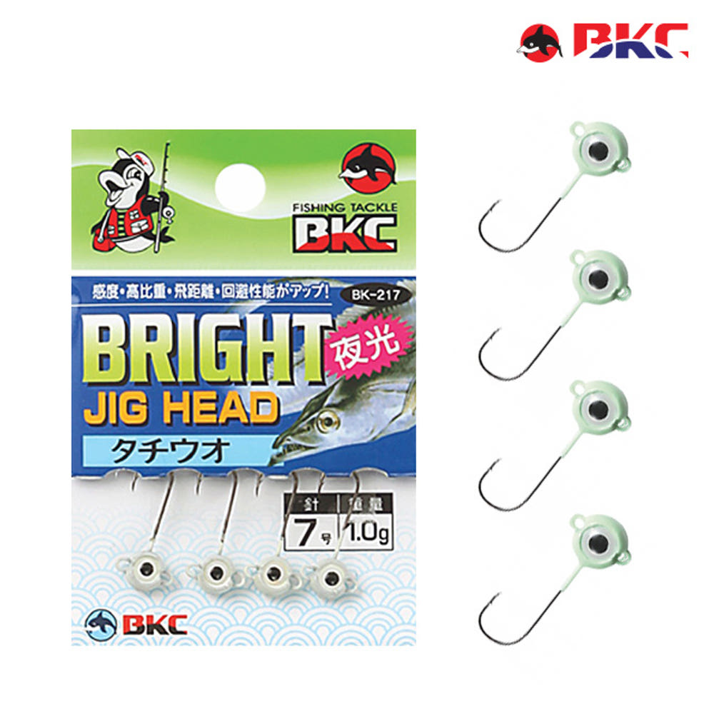 백경 갈치 지그 헤드 역지그 풀치 볼락 전갱이 야광 브라이트지그훅 바늘 BK-217
