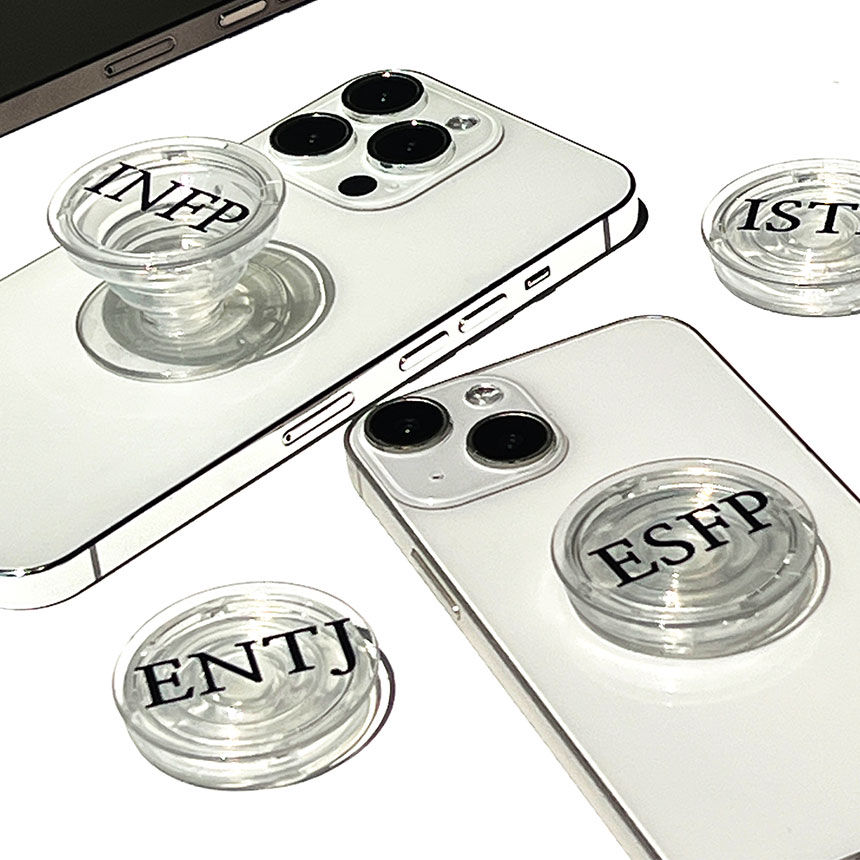 [1+1 추가할인!] 투명톡 MBTI 커스텀 이름 스마트톡 핸드폰 거치대
