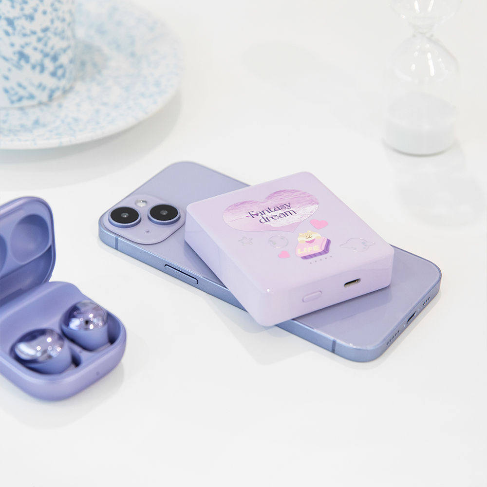 라이프썸 미니 마그네틱 무선충전 보조배터리(LFS-HA48) 8000mAh 3종 택1