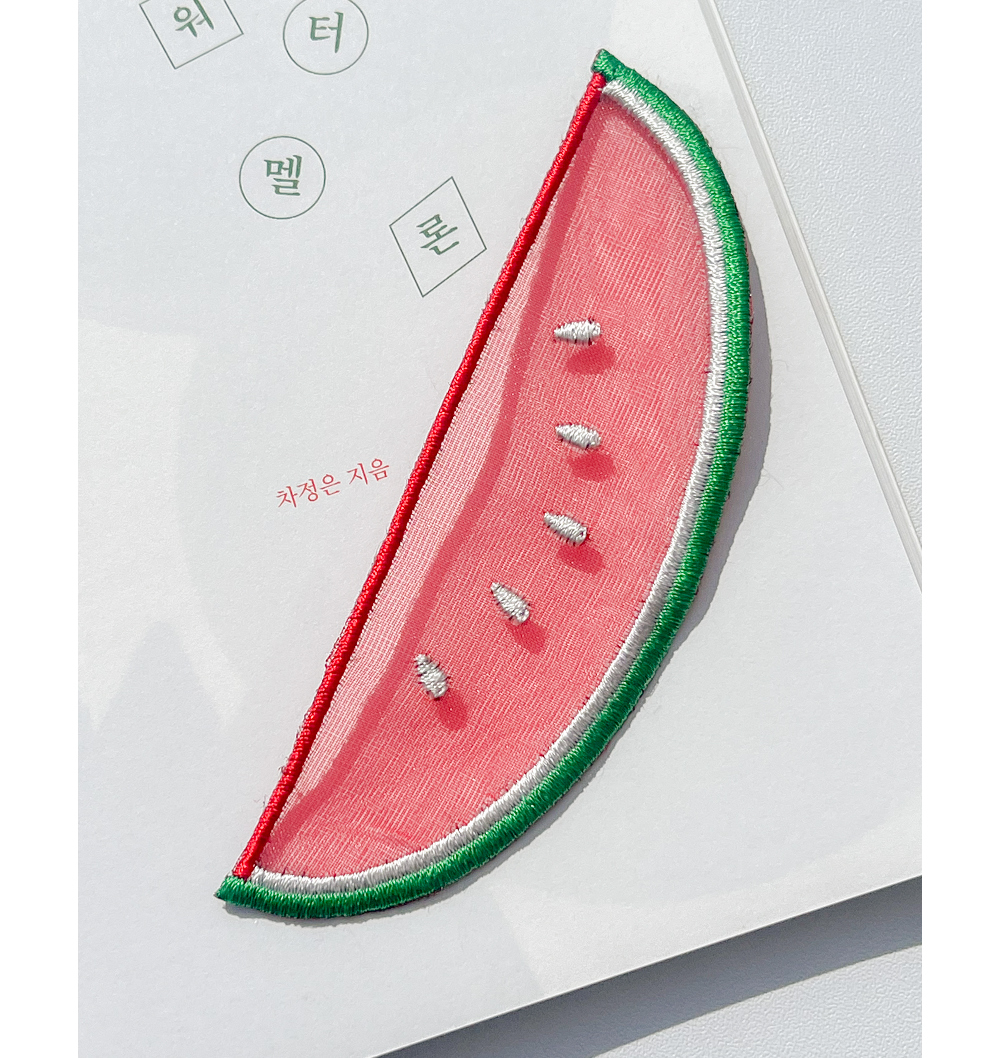 수박 자수 책갈피