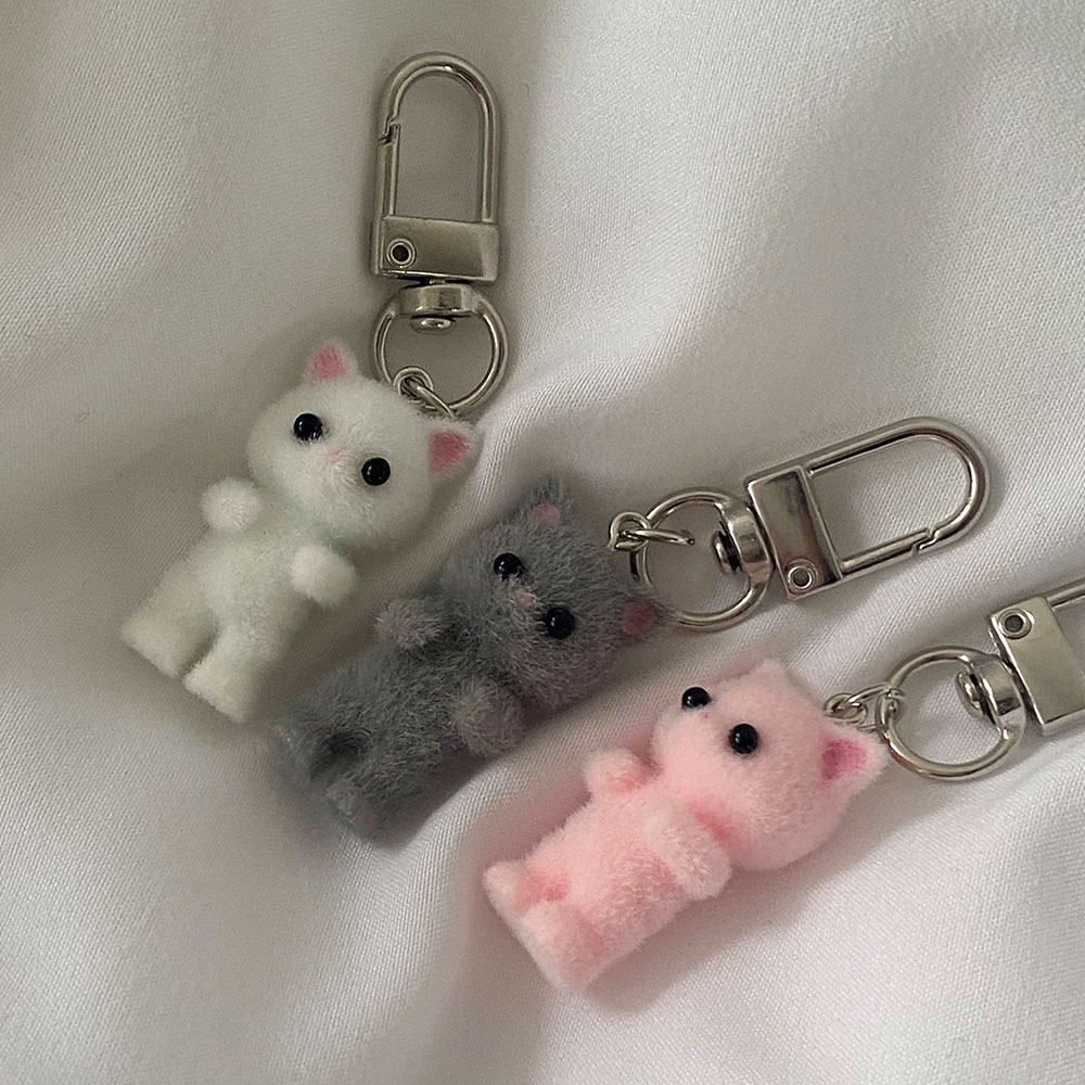 귀여운 미니 솜털 고양이 핸드폰 스트랩 에어팟 다이어리 키링 친구 우정 커플 선물