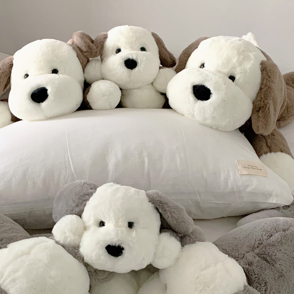말랑콩떡 솜방망이 강아지 애착 인형 인테리어 소품 집들이 친구 커플 생일 선물 35cm