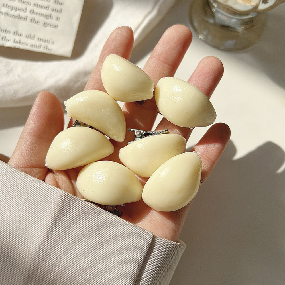 귀여운 특이한 마늘 상추 선물 앞머리 헤어 핀 집게핀 웃긴 재미있는 생일 친구 우정 커플 선물 추천