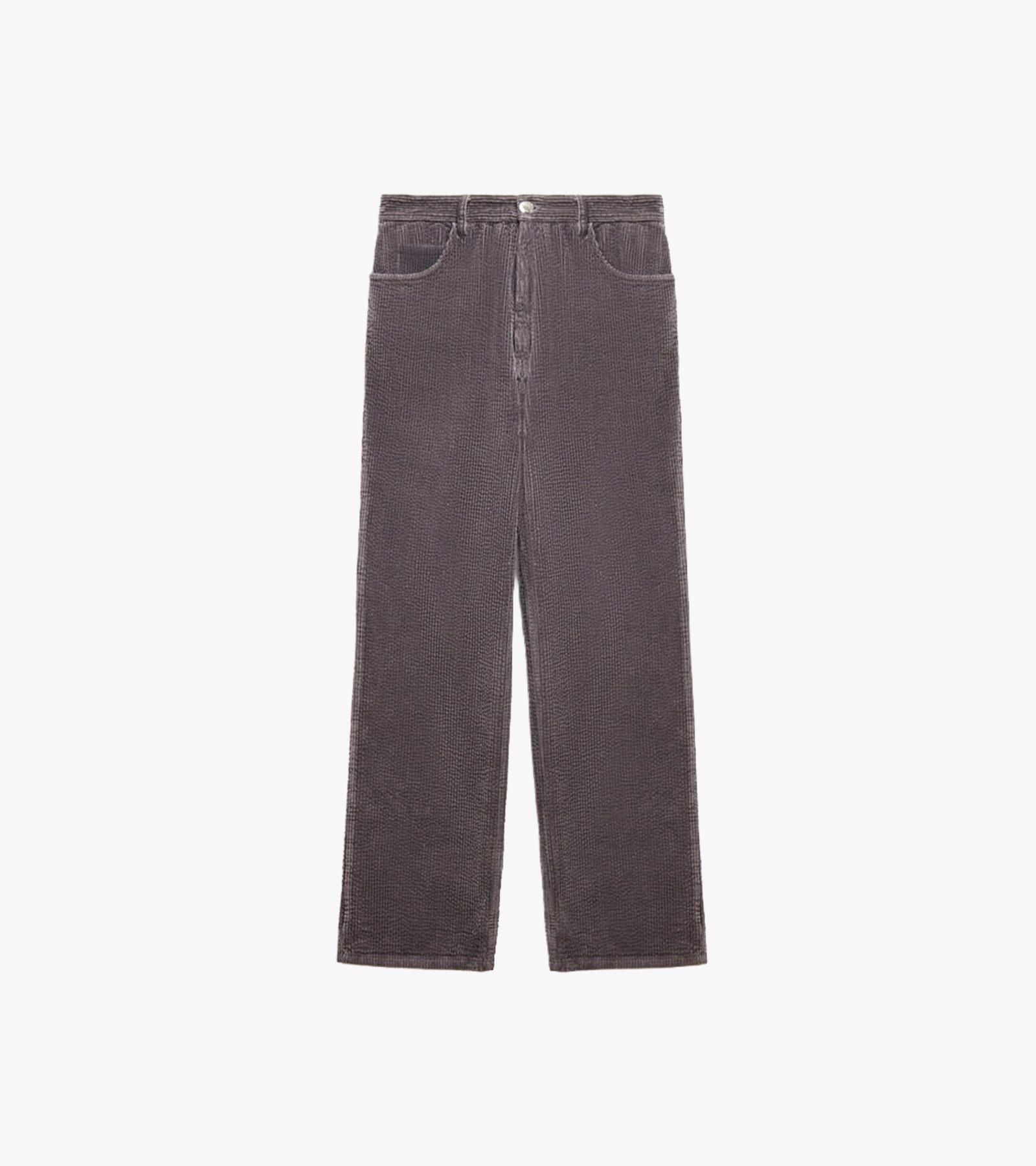 Grey Corduroy Flared Trousers
