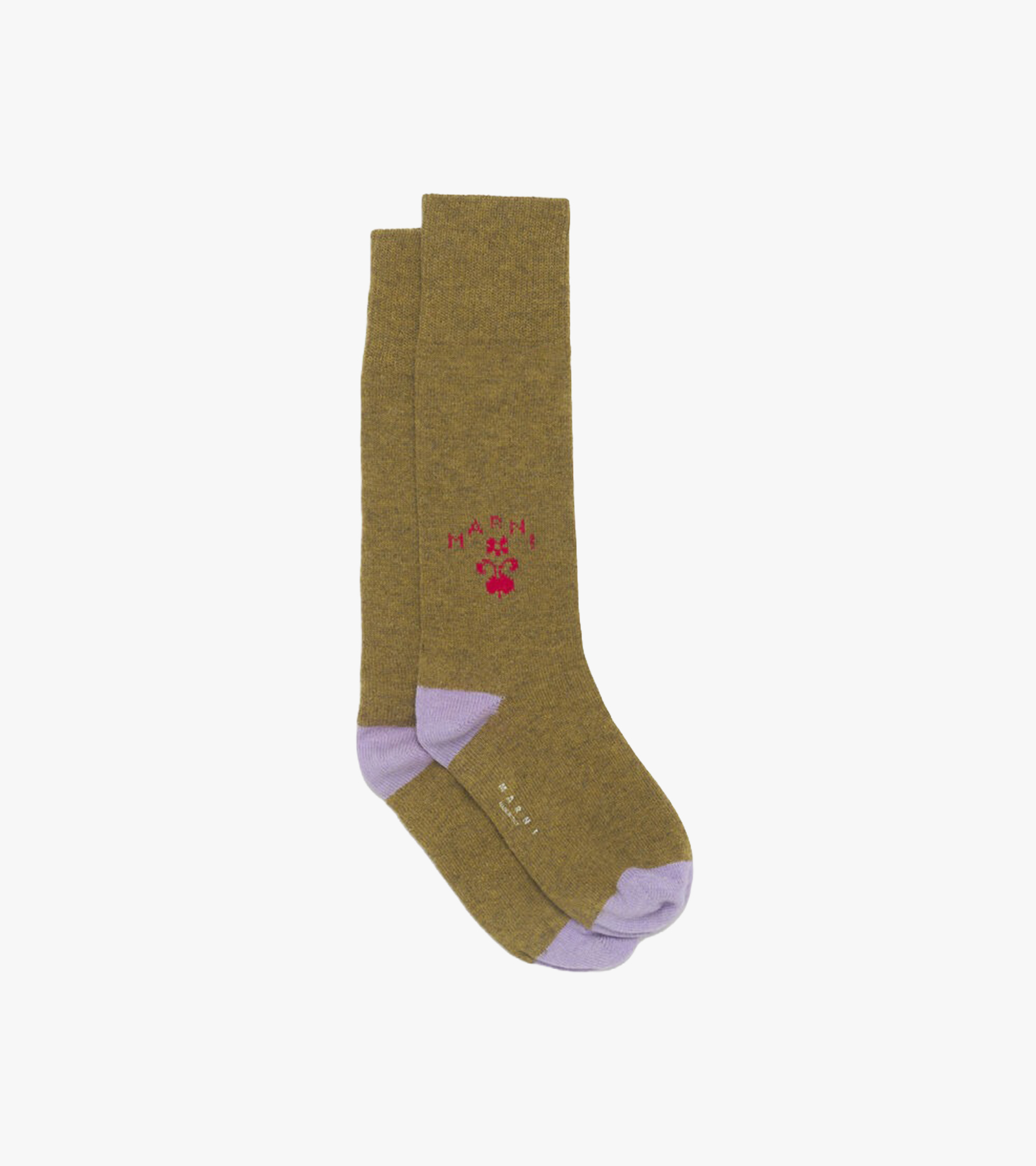 Light Brown Wool-cashmere Socks With Heraldic Logo