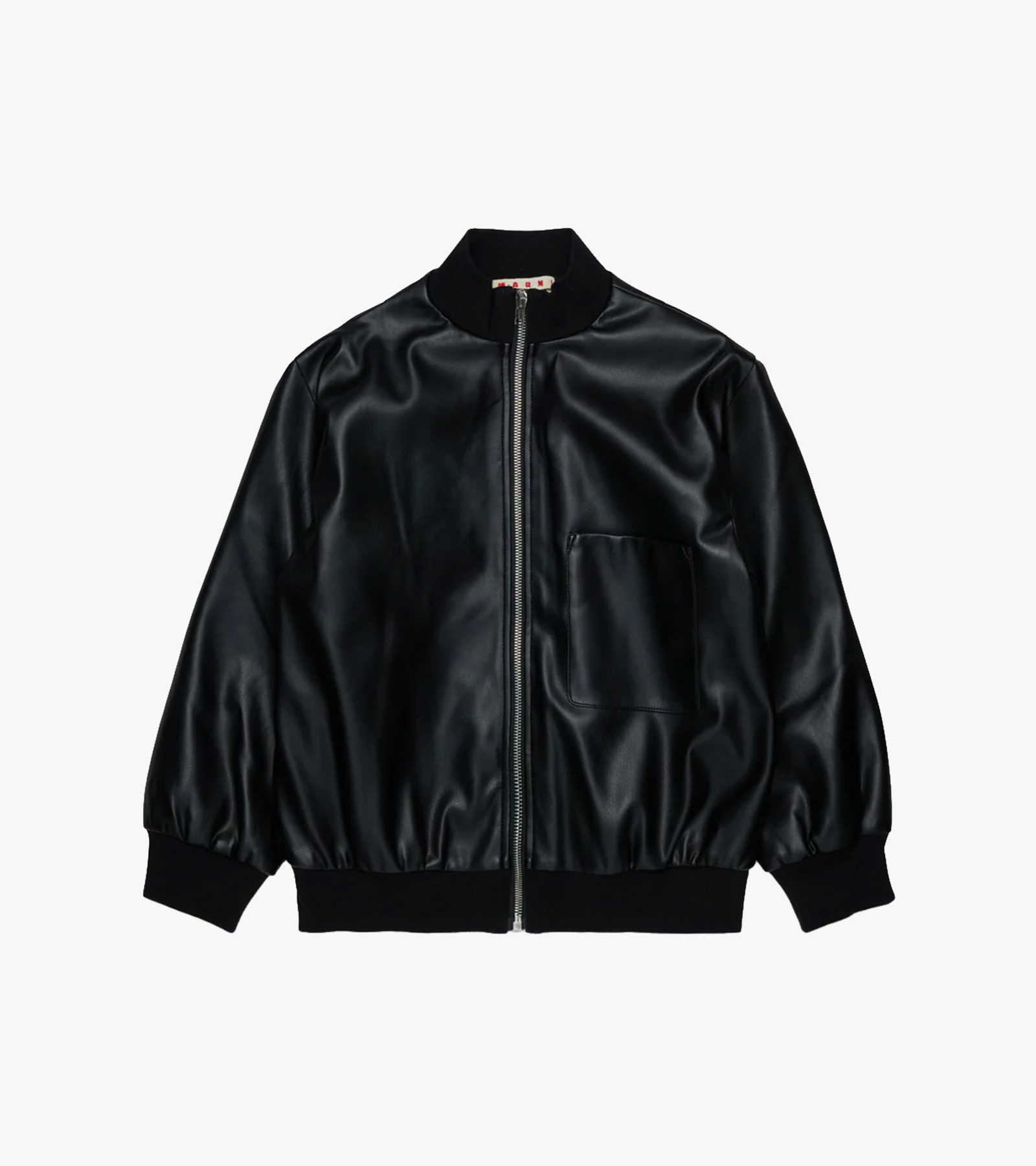 Leather Jacket With Back Logo