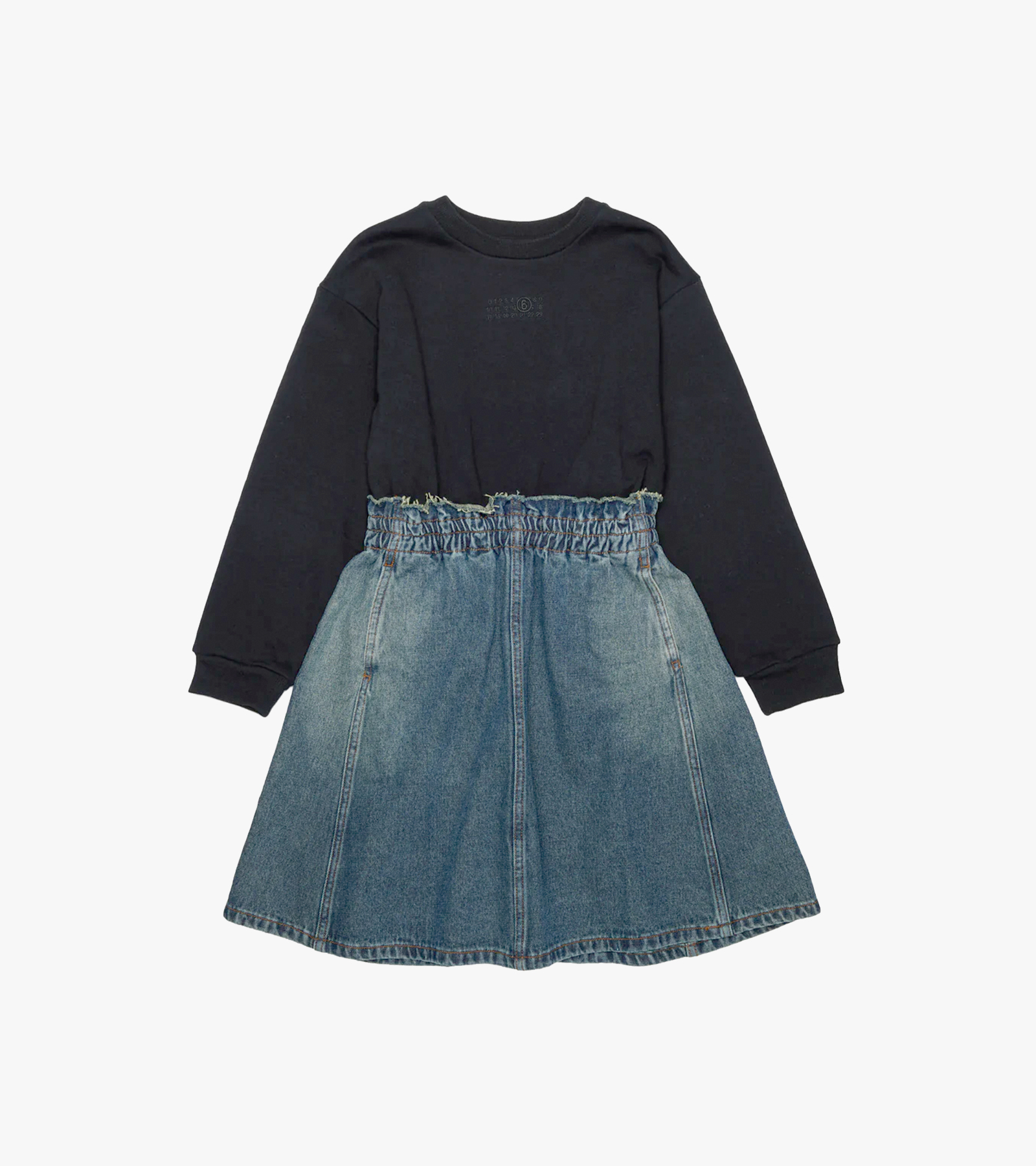 Sweatshirt And Denim Dress With Logo