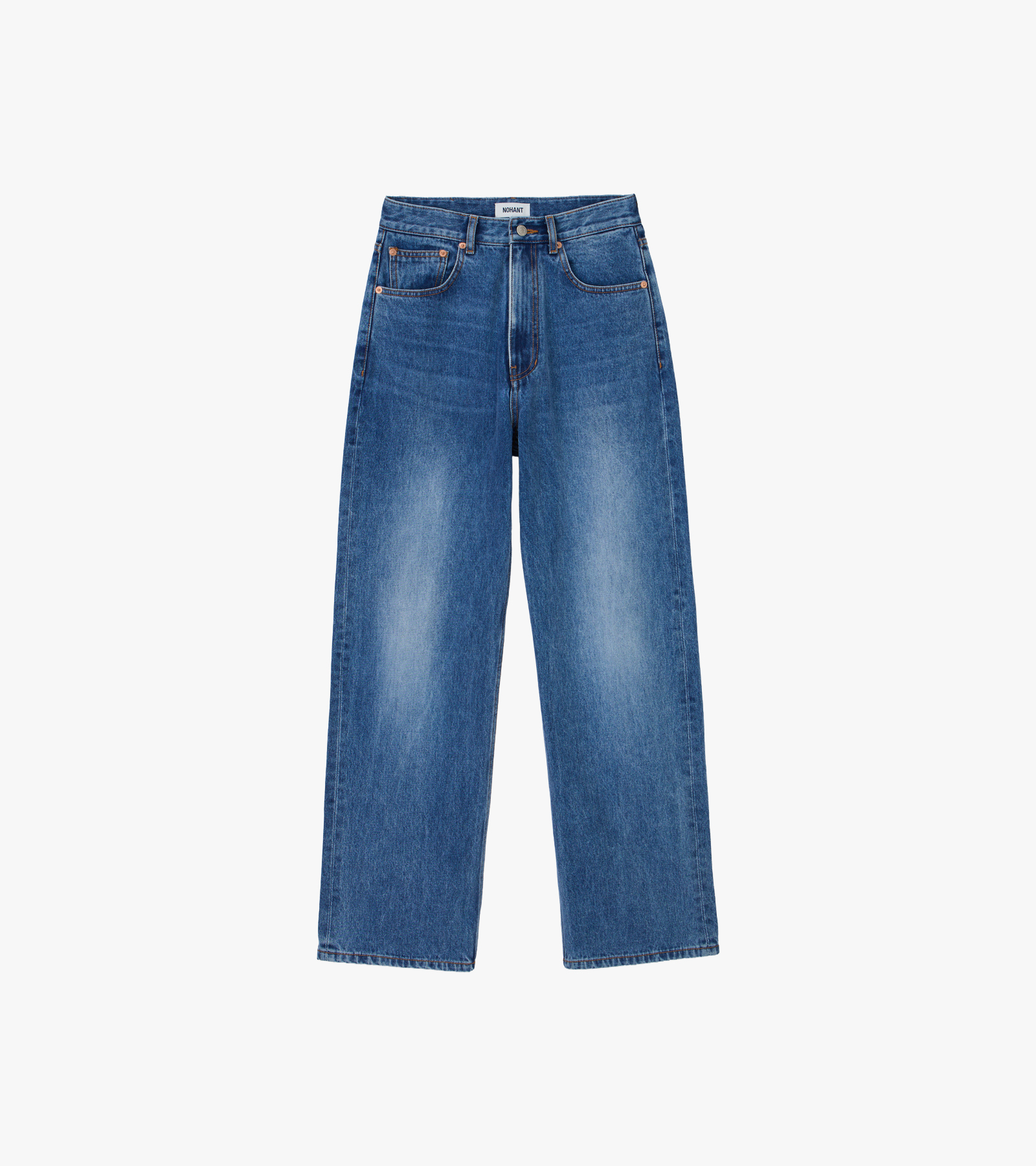Washed Straight Denim Pants