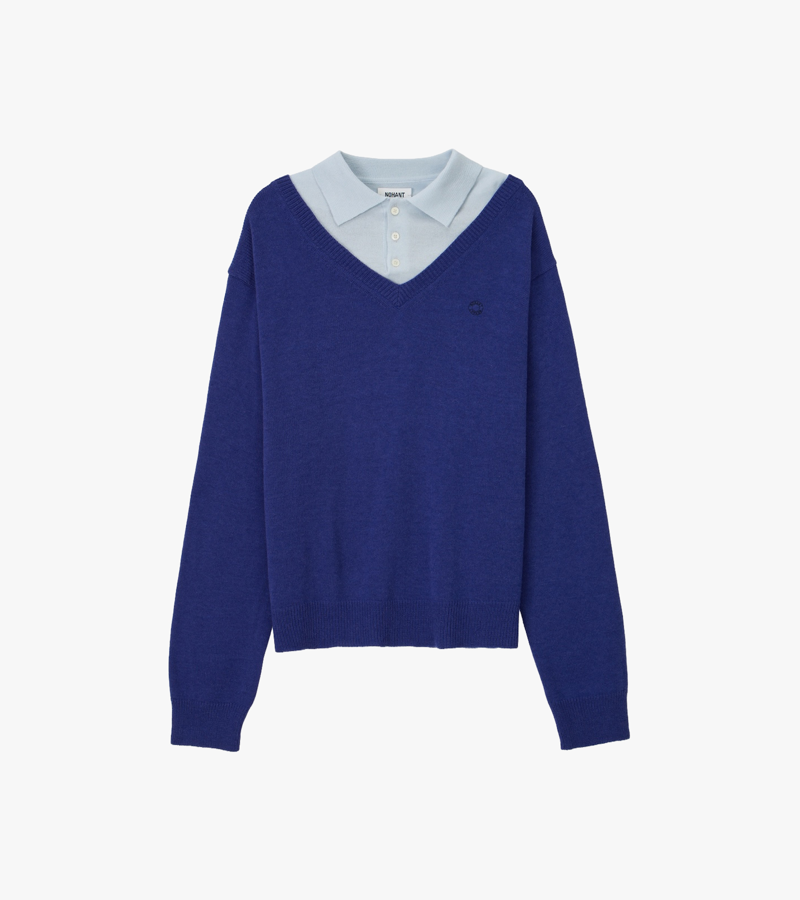 Layered V-Neck Collar Knit