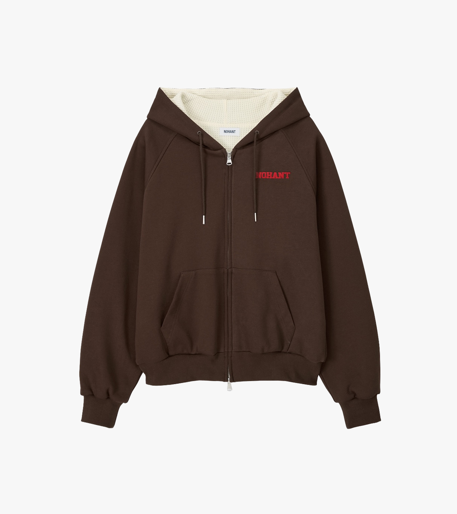 Waffle Lined Hooded Zip Jumper