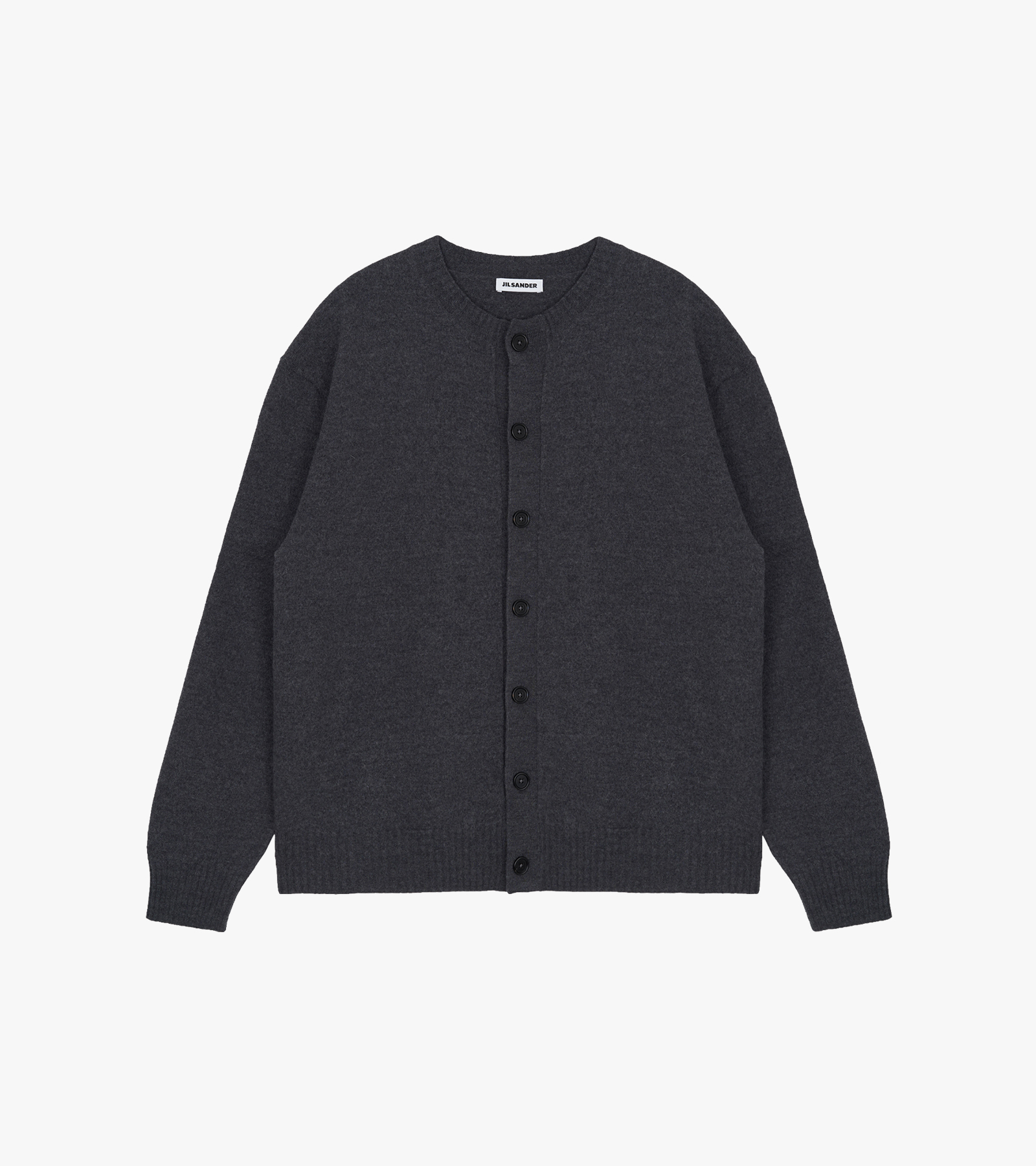 Long-sleeve Crewneck Buttoned Cardigan