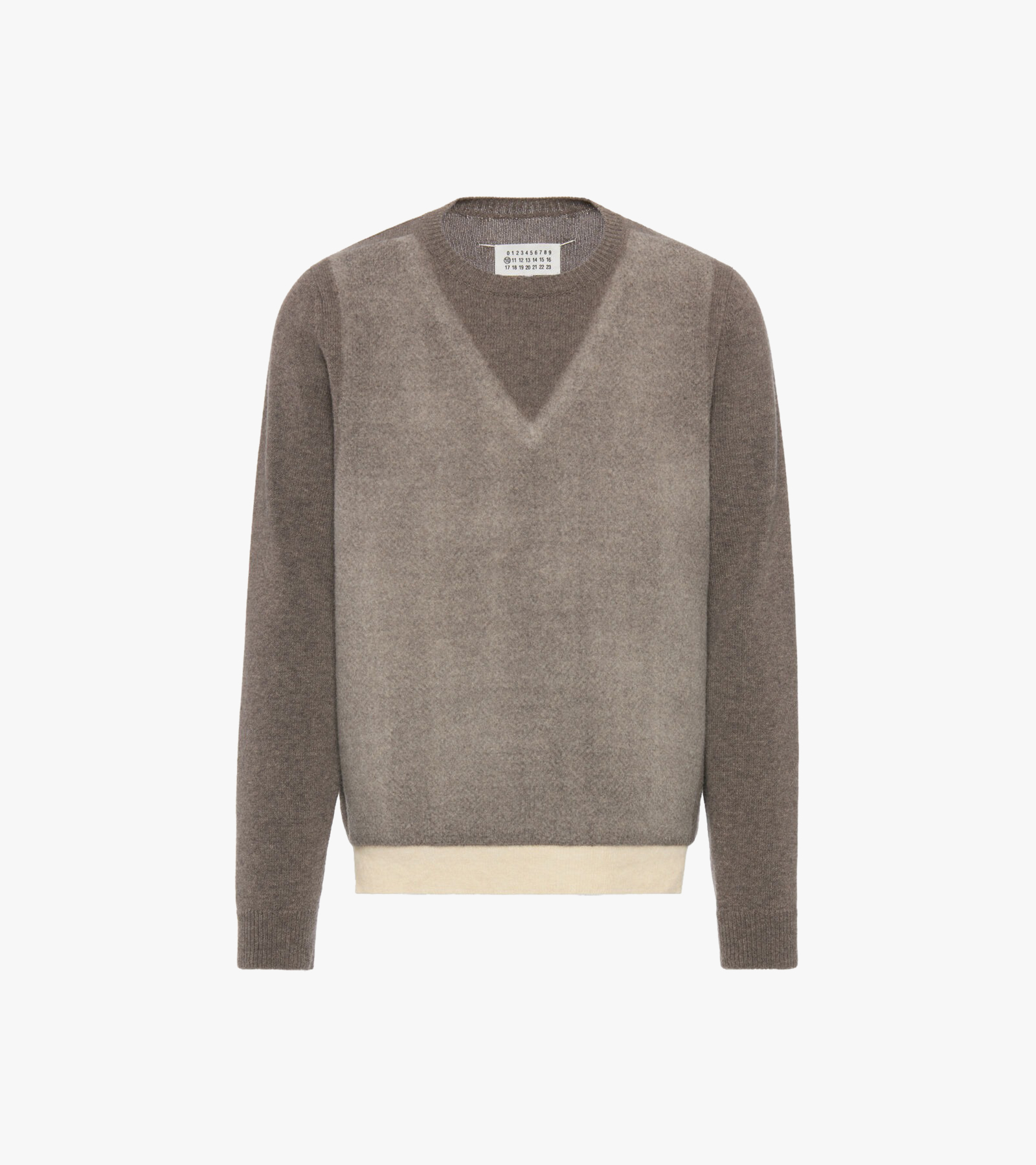 Fused Knit Wool Crewneck Sweater