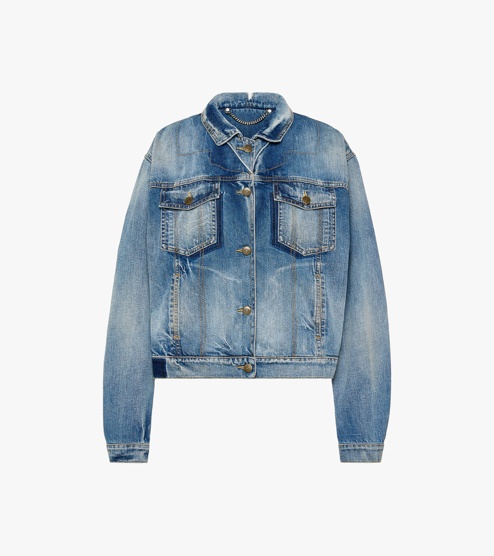Foldable Collar Denim Jacket