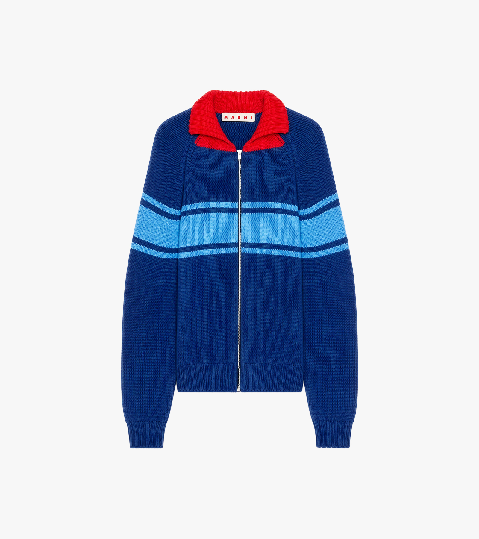Blue Zip-Up Cardigan