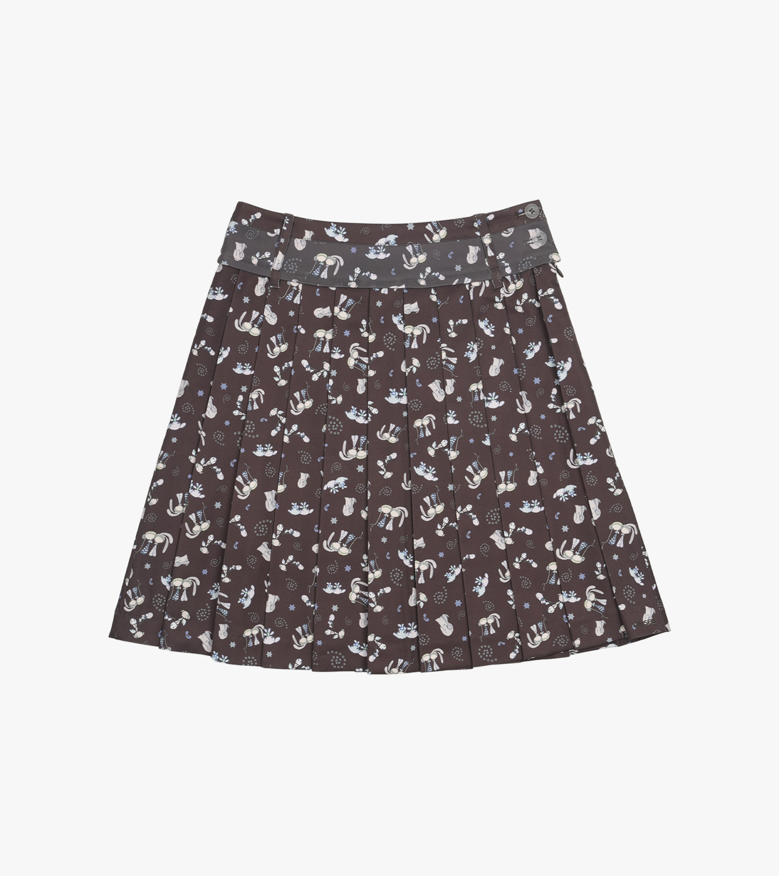Teji Two-Tone Pattern Pleats Skirt
