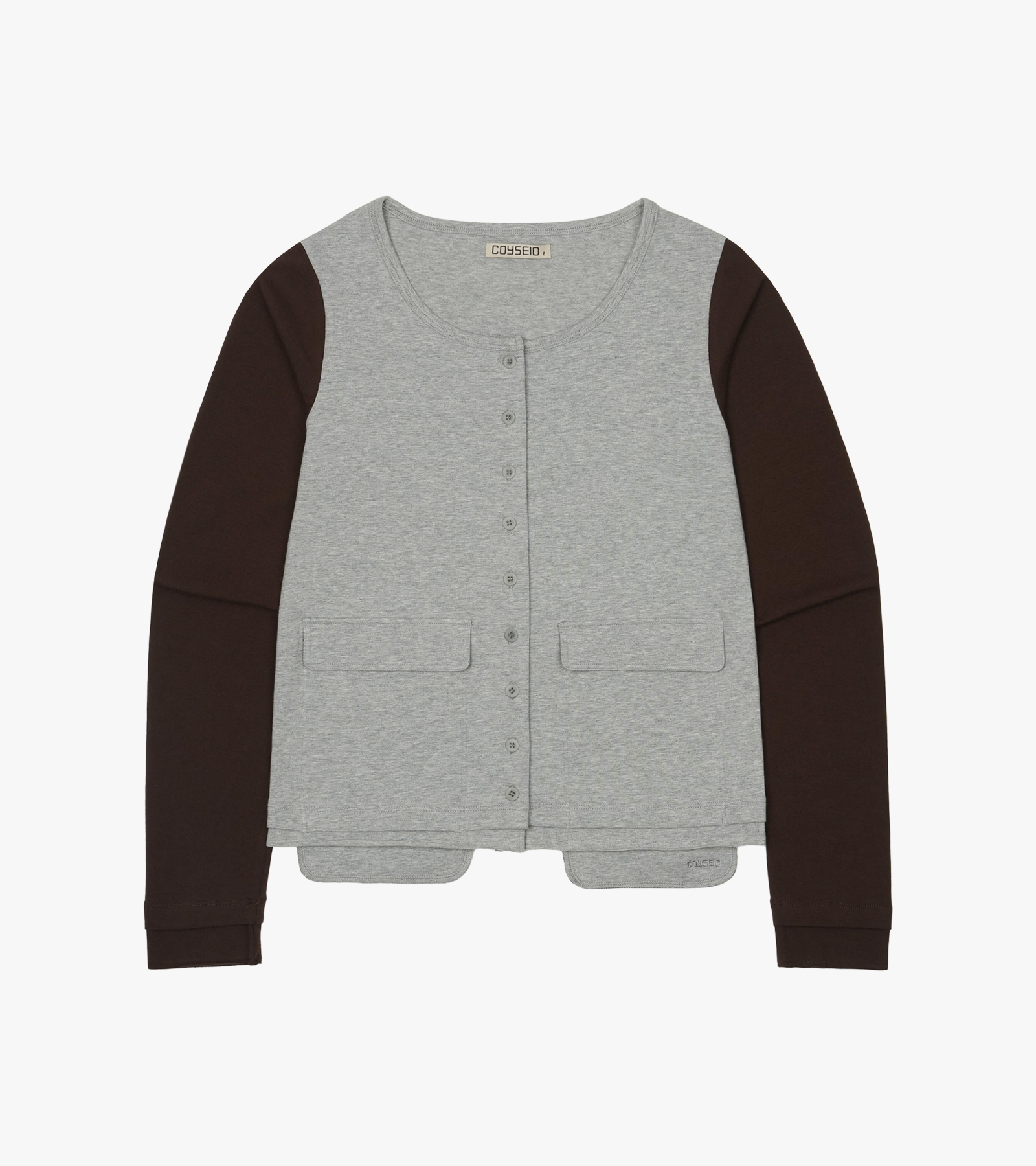 Button-Up Deep Neck Cardigan