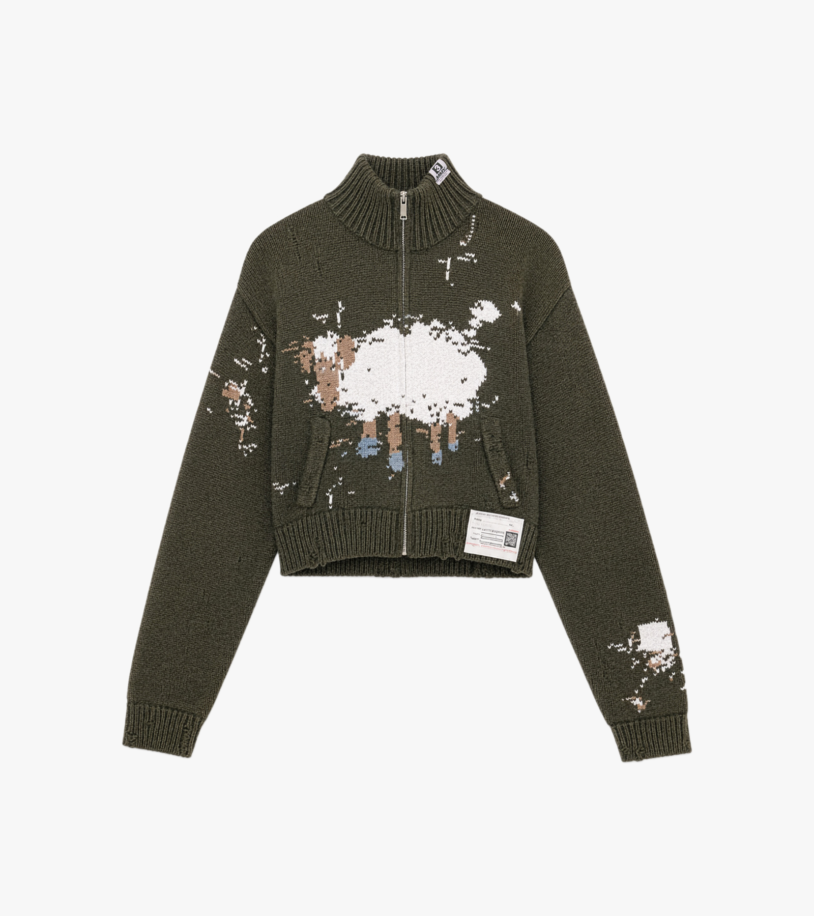 Sheep Jacquard Knit Cardigan