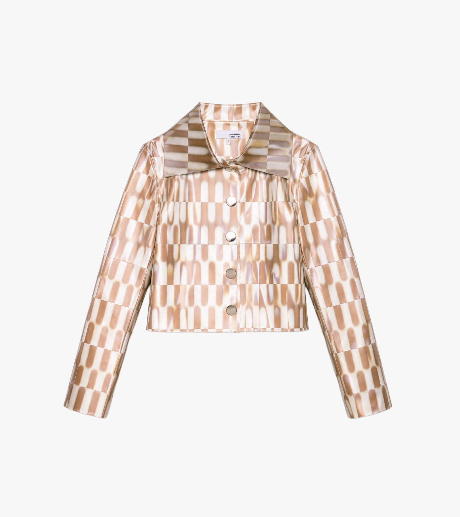 Lenticular Crop Button-Up Jacket