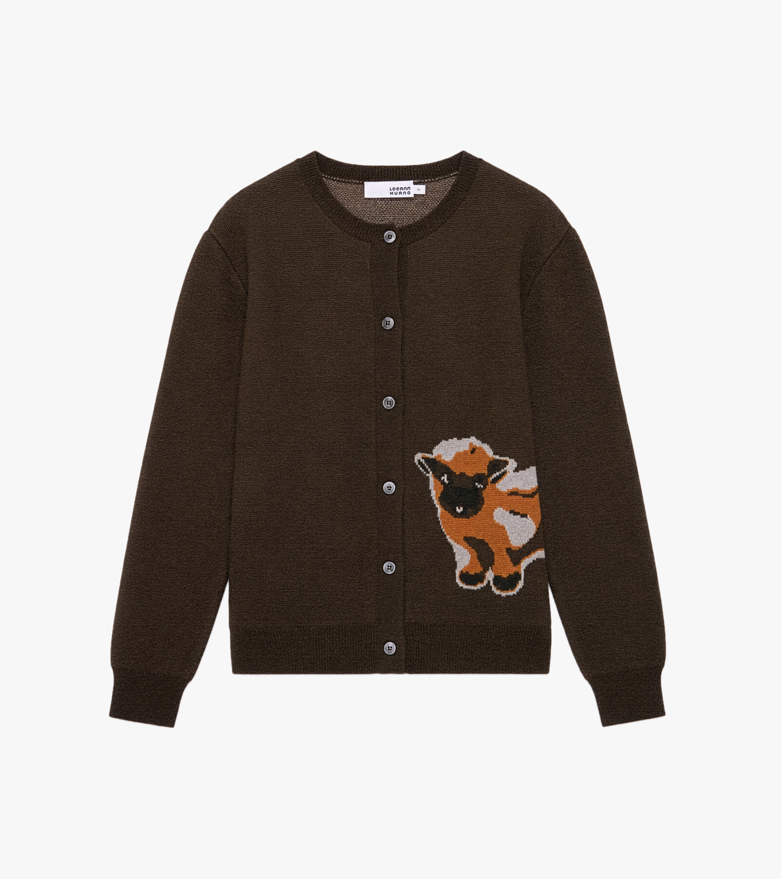 Brown Baby Jacquard Calf Cardigan