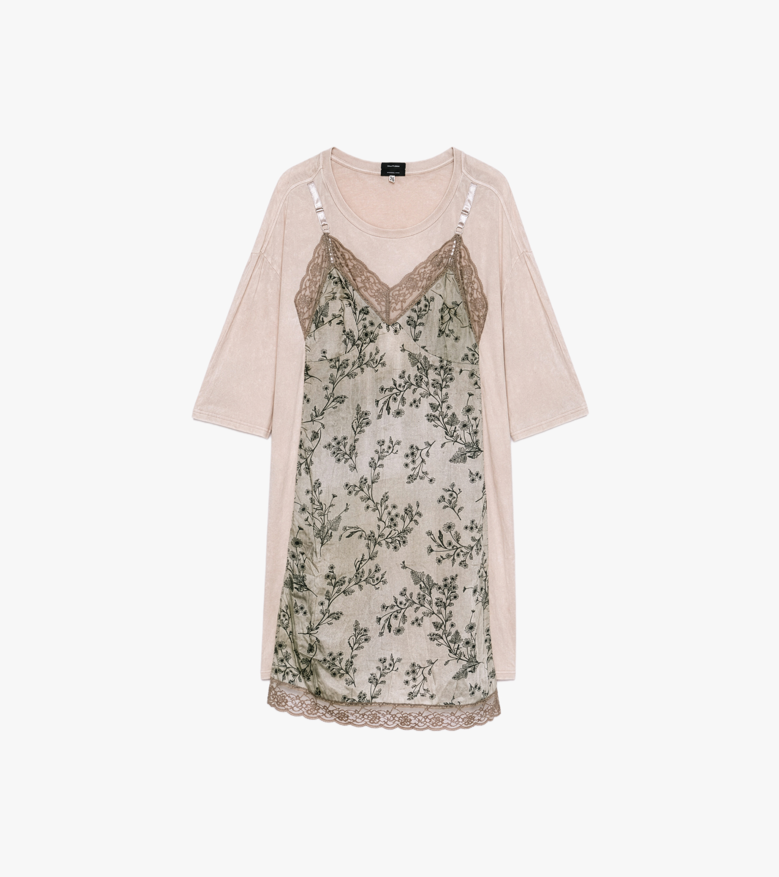 Oversized Tee Dress With Slip