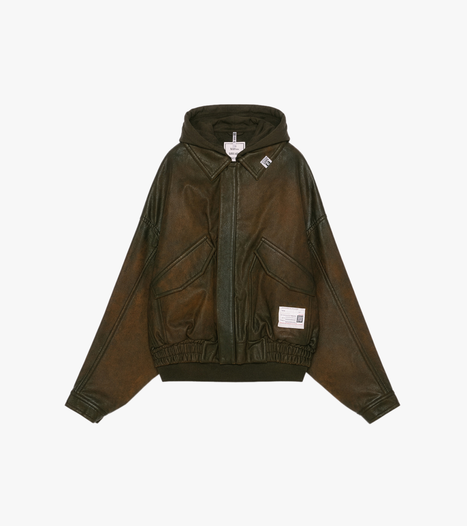 Layered Faux Leather Blouson
