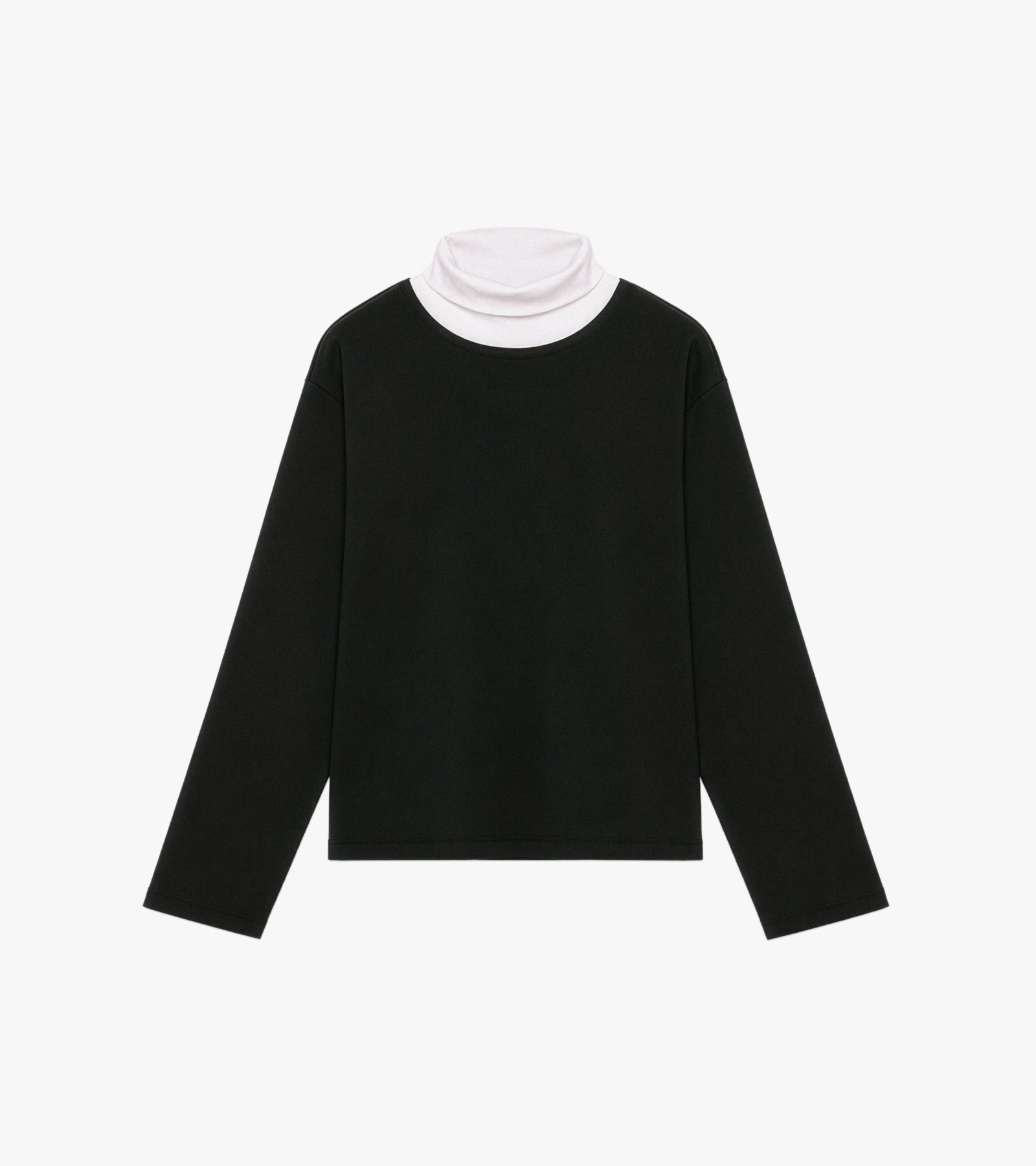 Contrast Jersey Turtleneck
