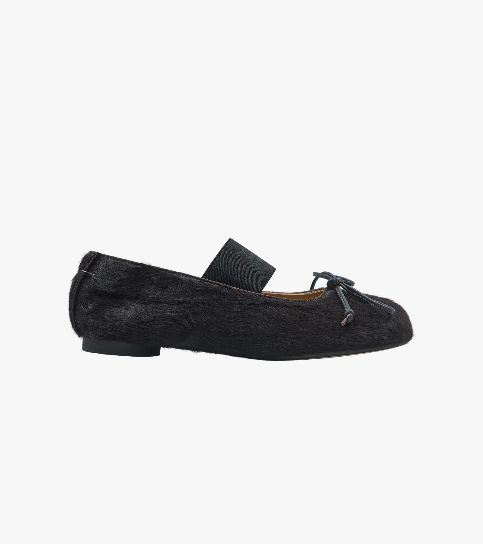 Square-Toe Leather Ballerina Shoes
