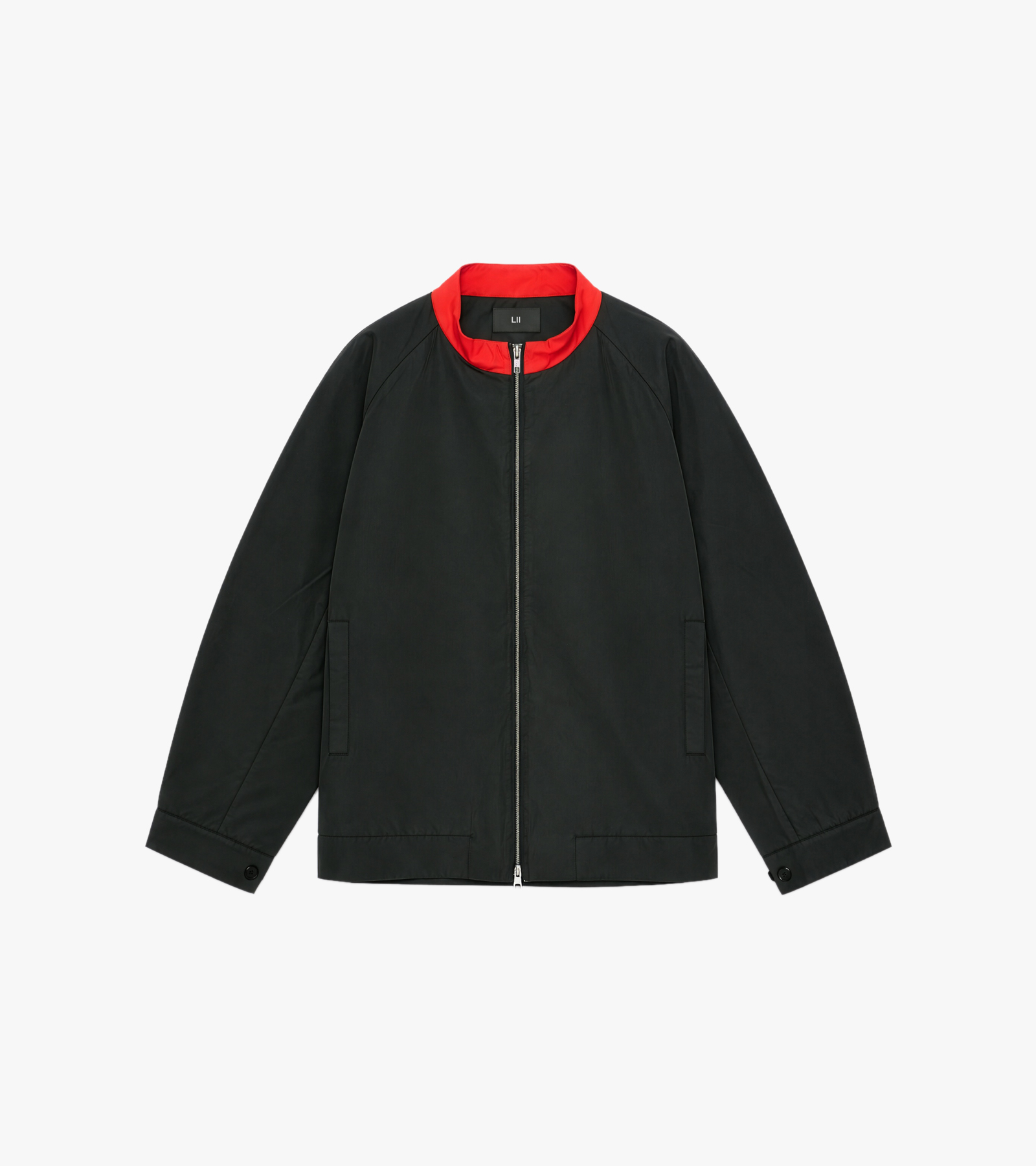 Oversized Contrast-Collar Jacket