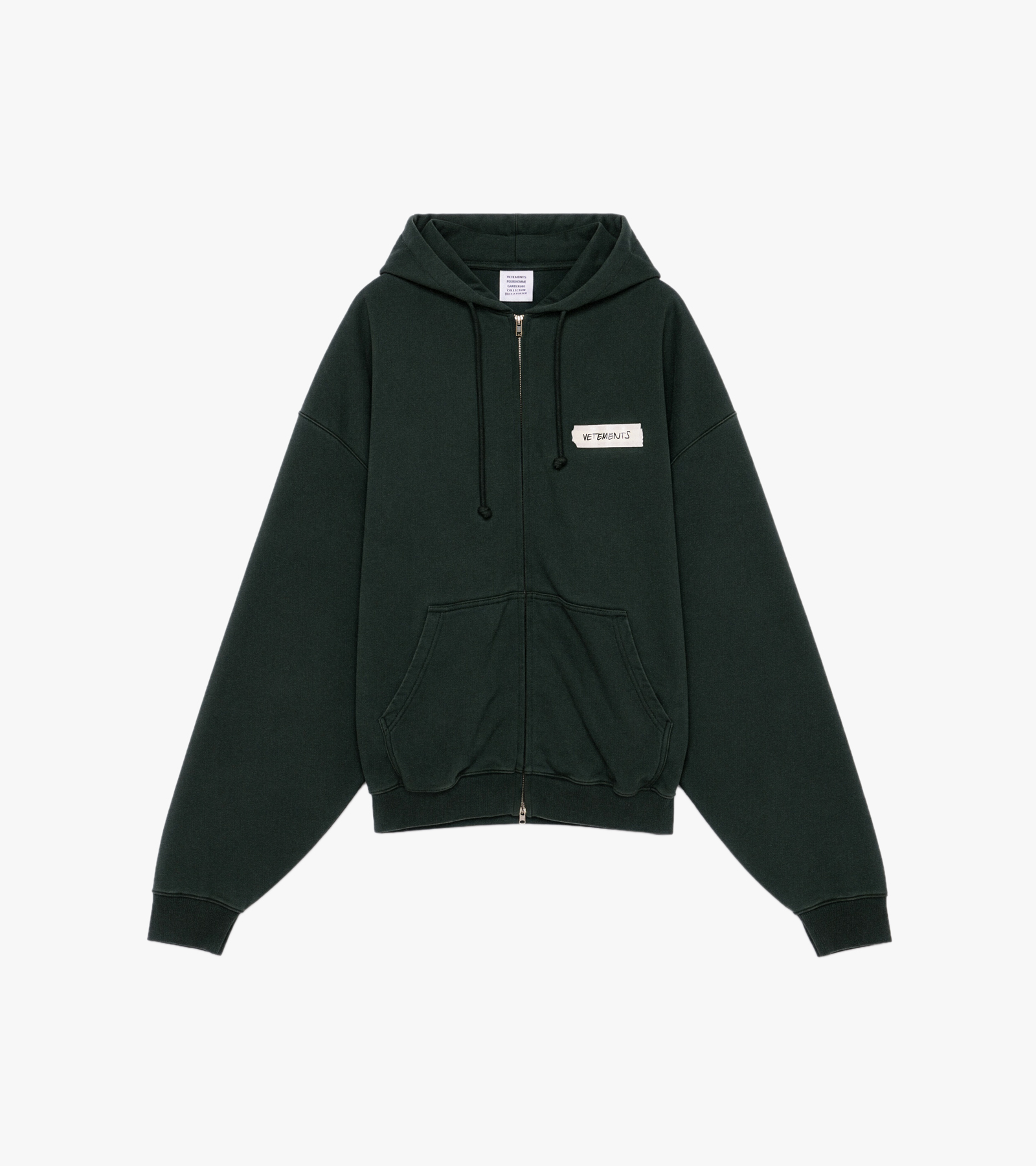 Scribbled Logo Zip-Up Hoodie