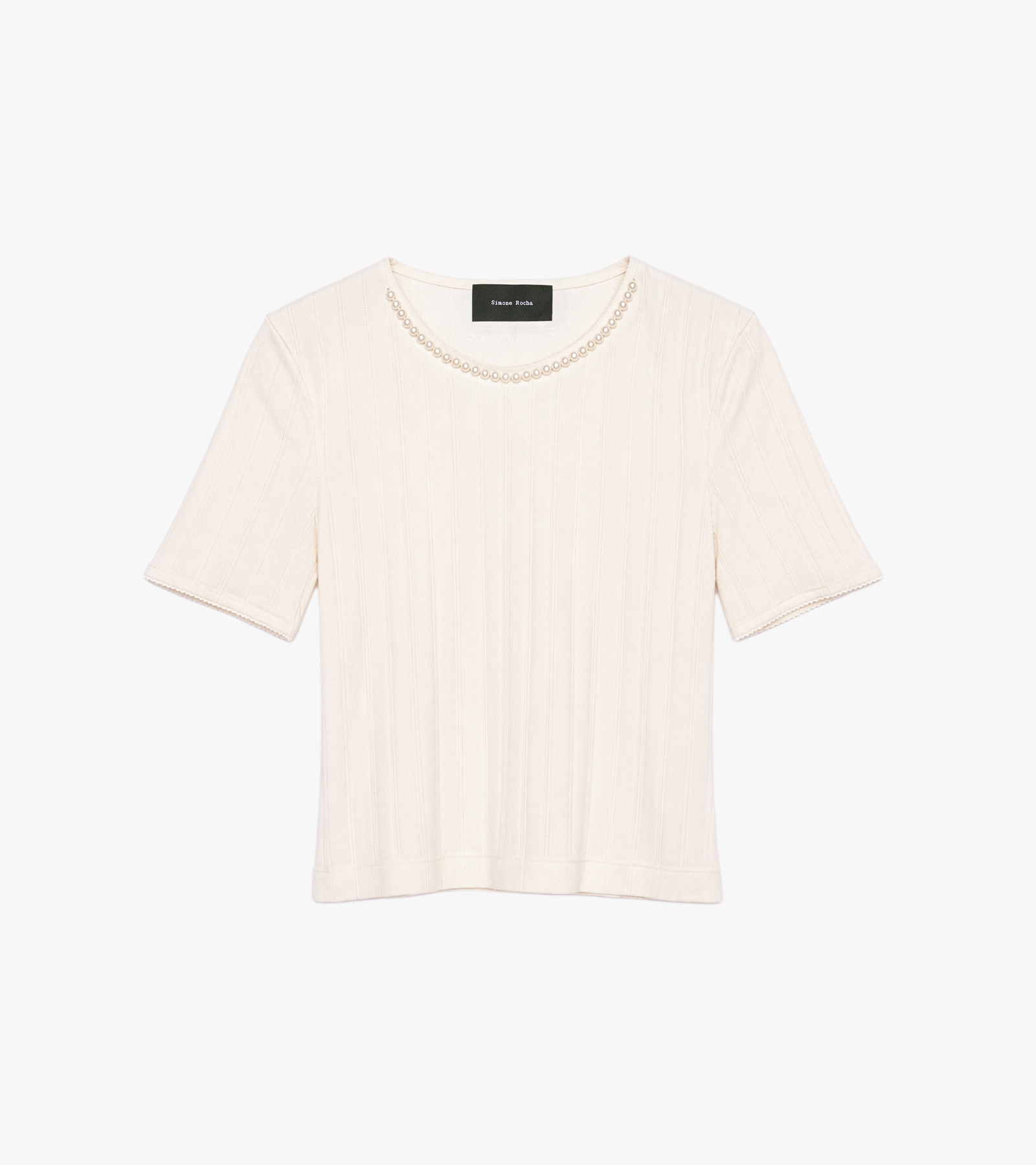Cropped Pointelle T-Shirt