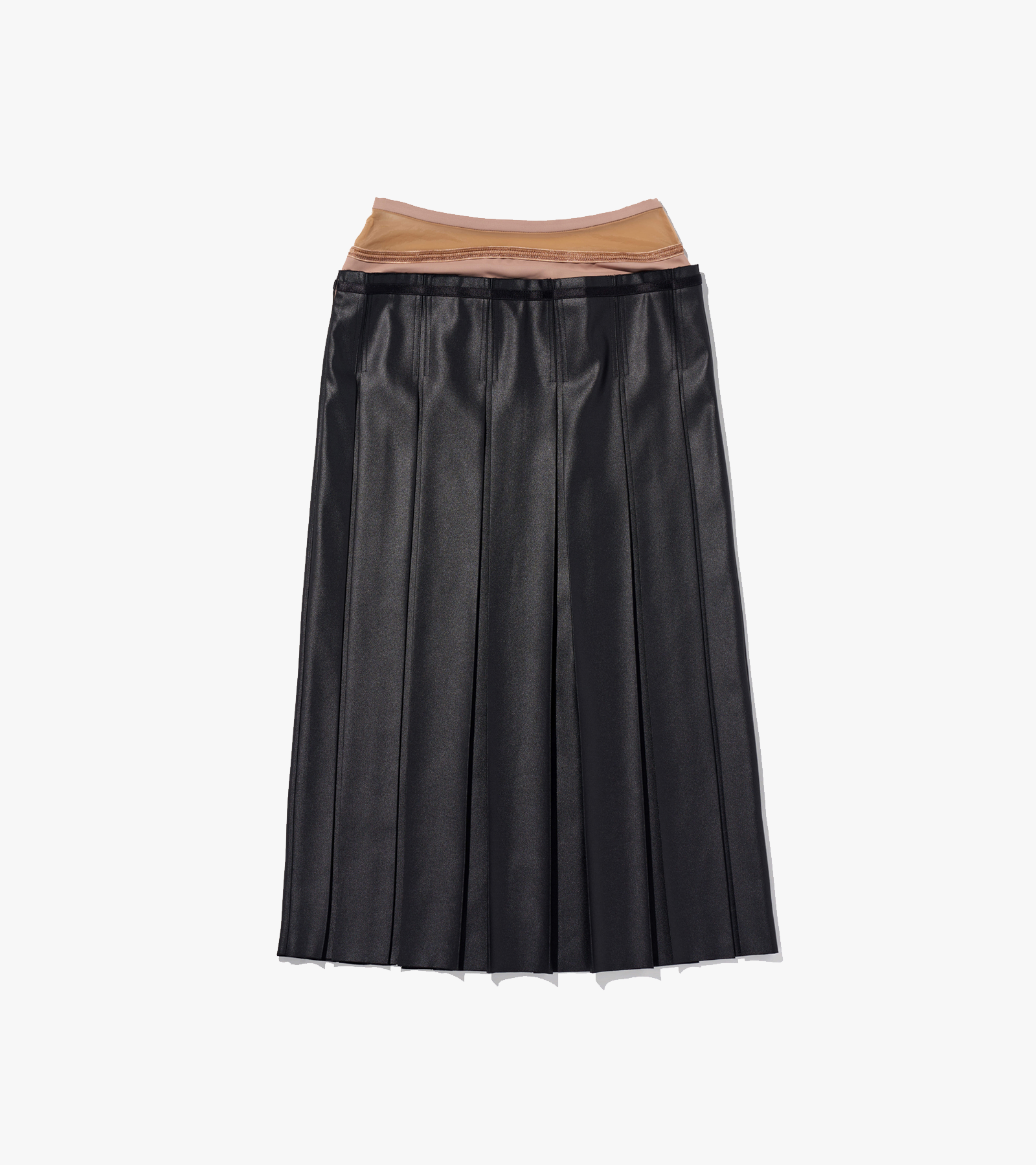 Coated Pleated Skirt