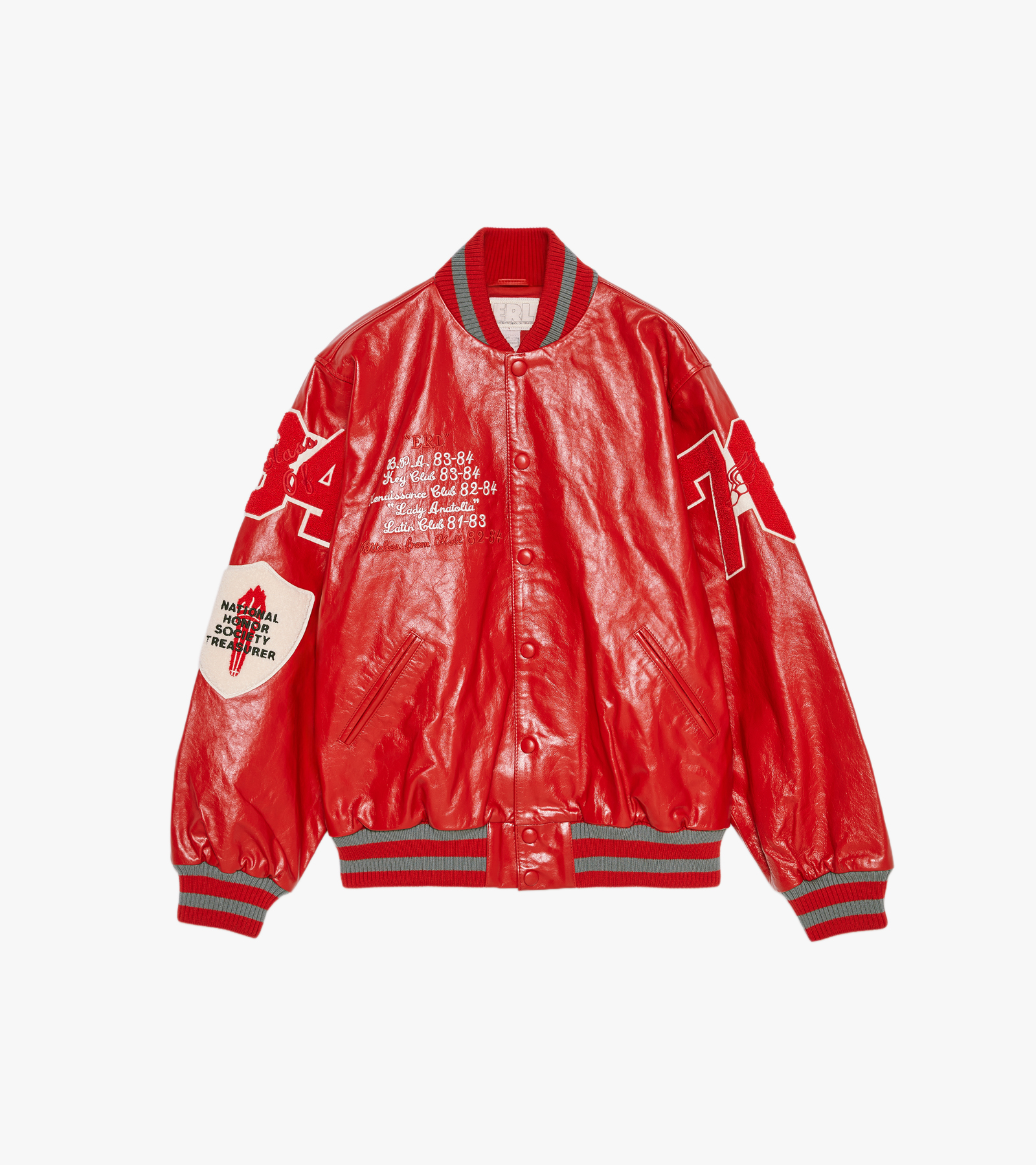 Unisex Leather Varsity Jacket Leath