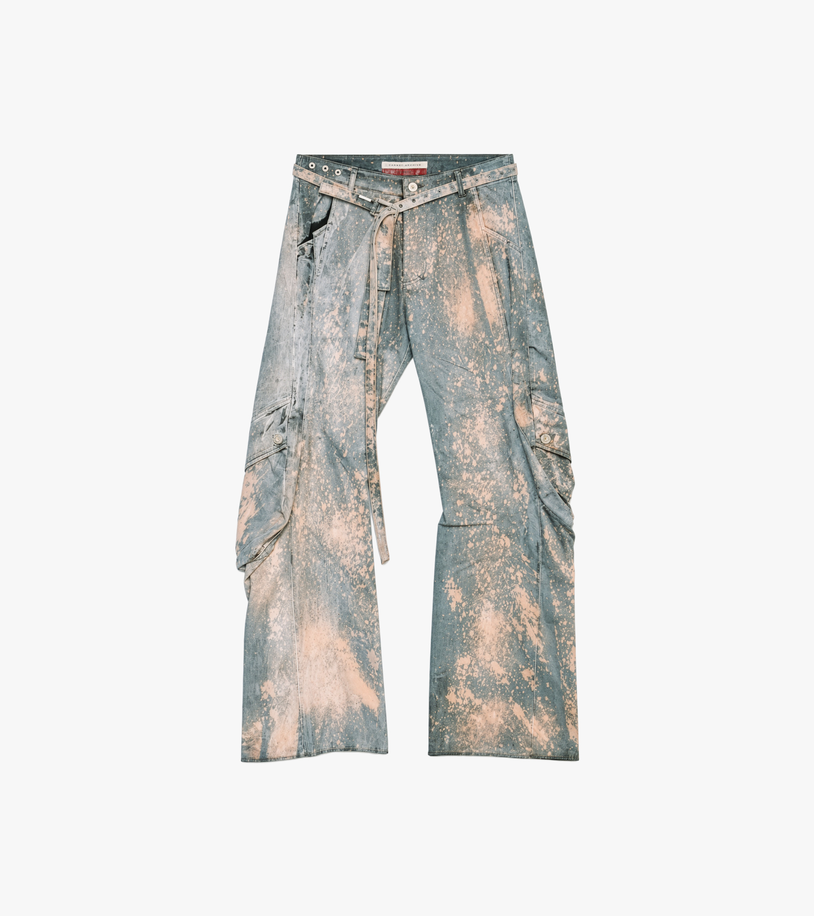 Hand Coated Belted Lump Cargo Trousers
