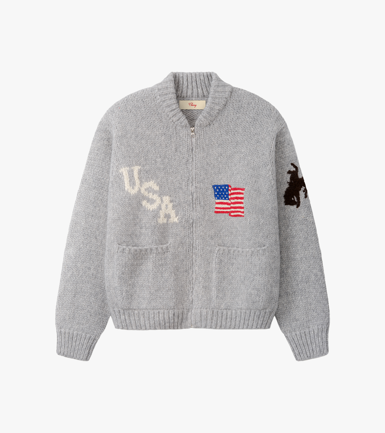 USA Knit Zip Bomber