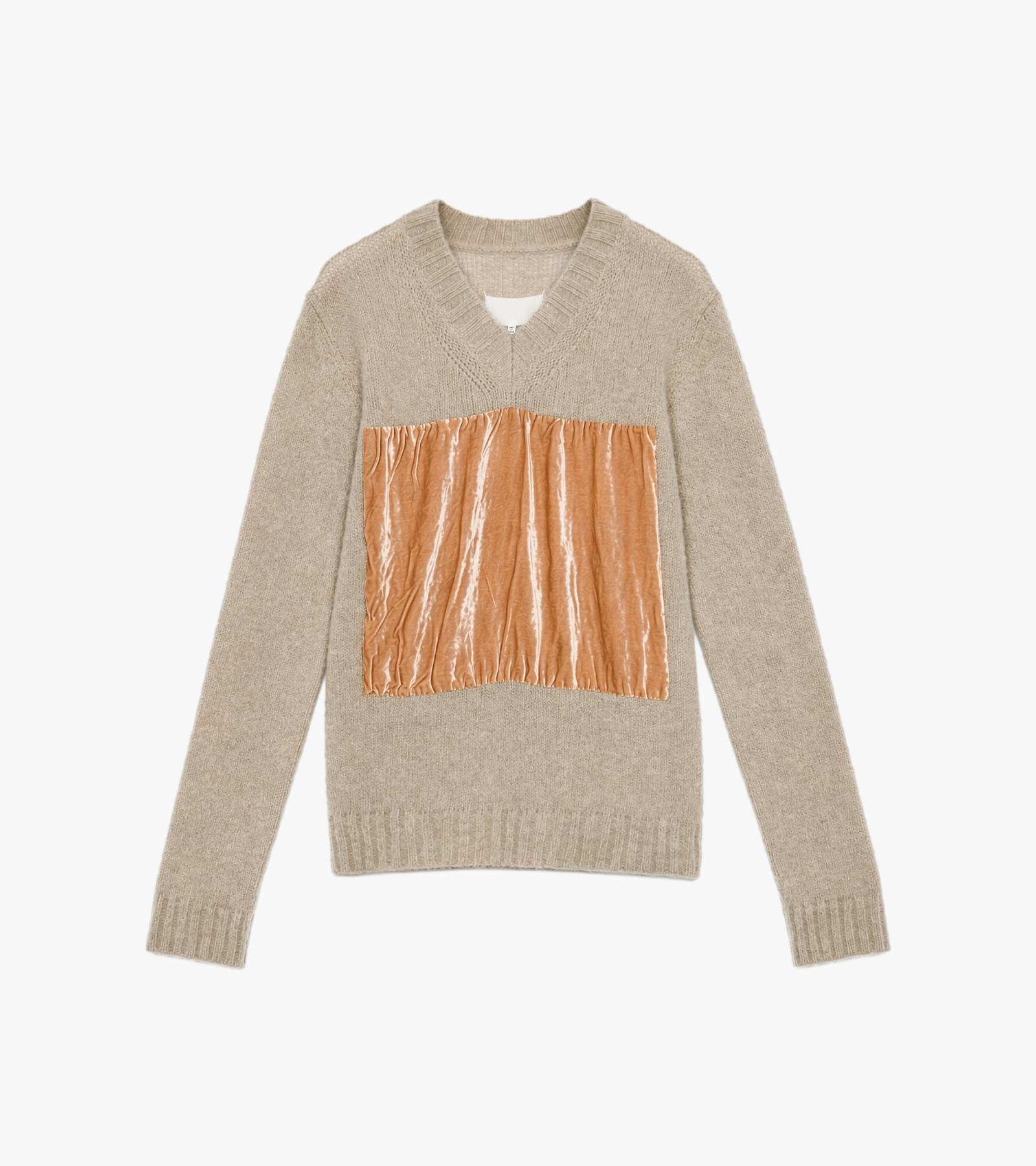 Velvet Patch V-Neck Sweater