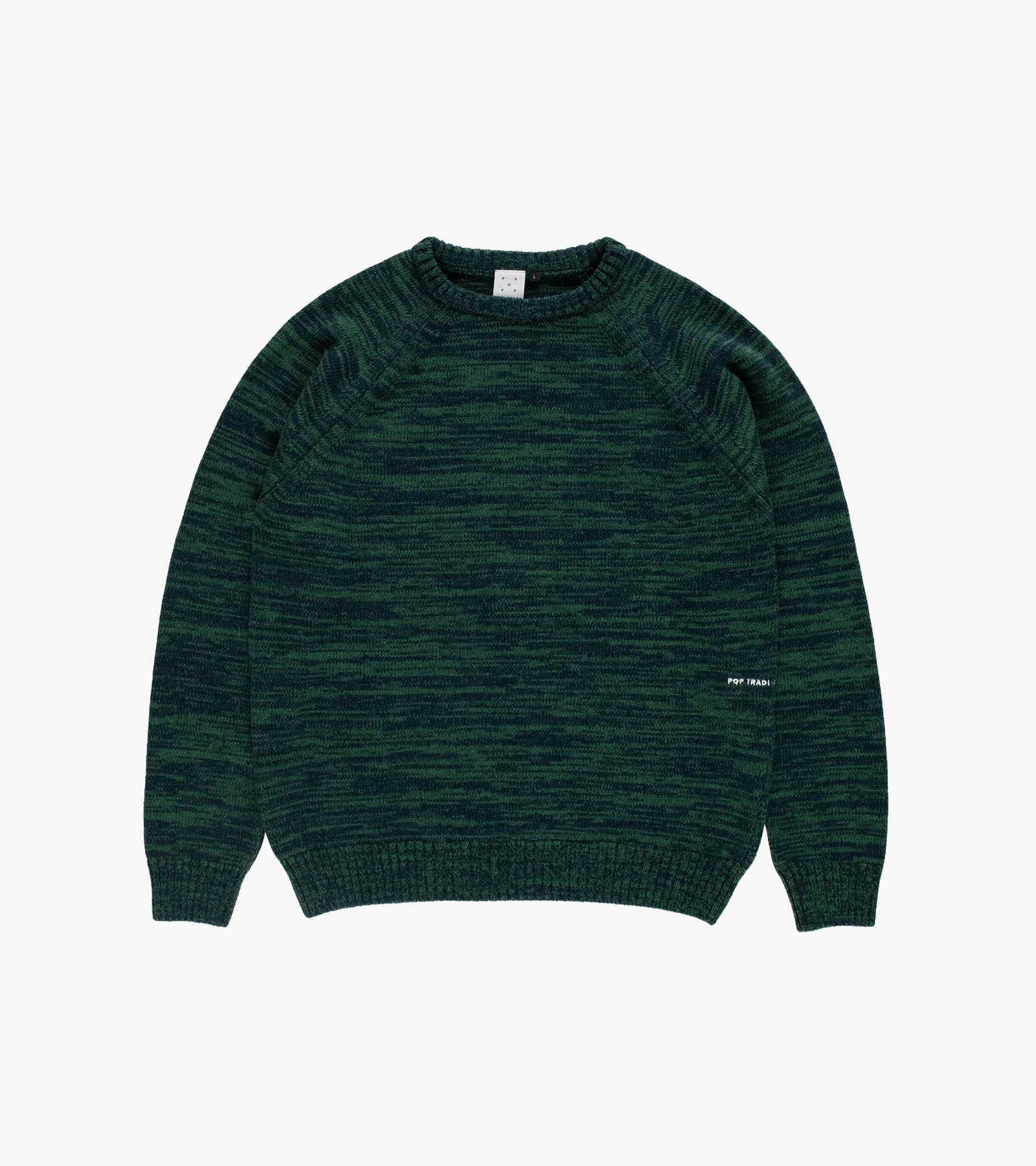 Knitted Melange Logo Crewneck Navy/Juniper